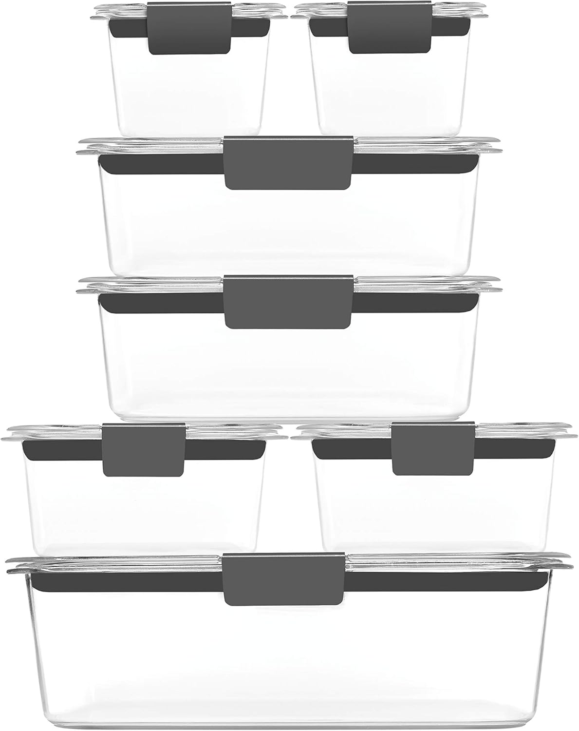 Rubbermaid Brilliance Food Storage Containers - 14-Piece BPA-Free, Leak-Proof, Clear Design