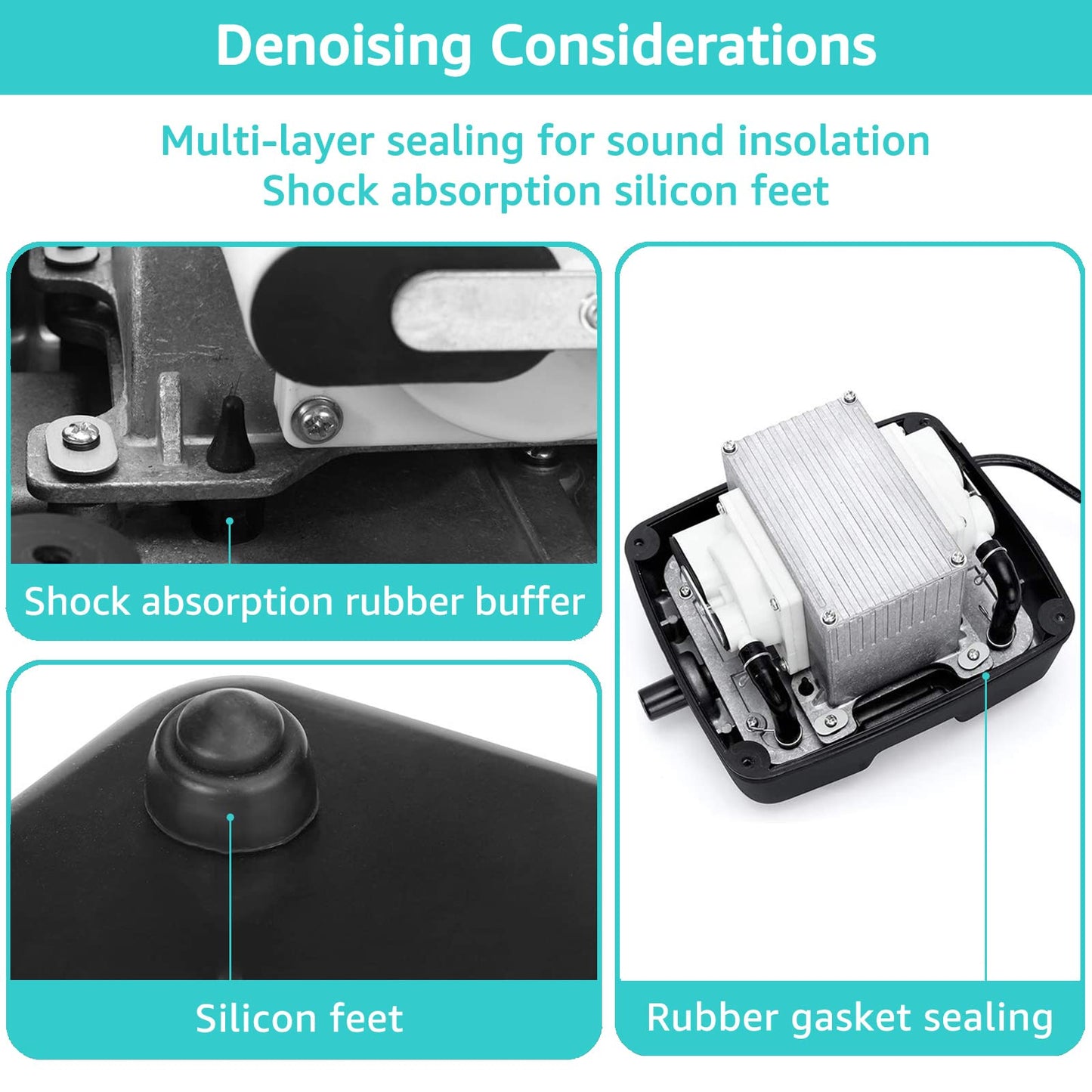 FUMAK Linear Air Pump for Aeration, 950GPH Septic Air Pump Pond Aerator for Koi Pond, Aquarium, Waste Treatment, Fish Farm, Seafood Restaurant, Hydroponic