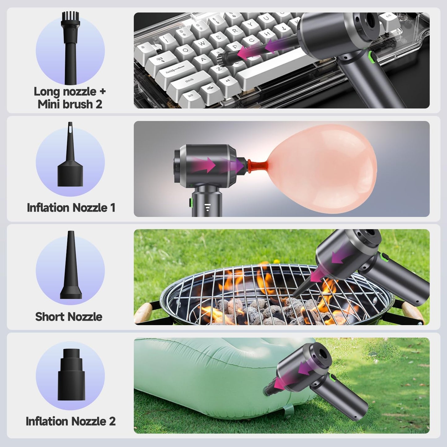 Skiennix Portable Cordless Car Vacuum - 24000PA High Power Suction | Mini Handheld Cleaner for Home & Office
