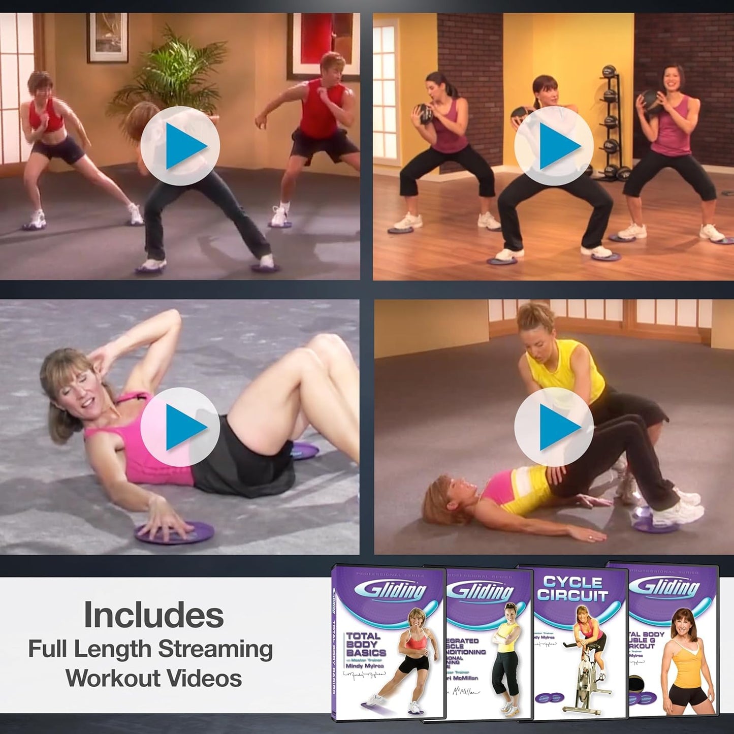 Gliding Exercise Discs: Studio Pack for Hardwood Floors (12 Pair, Purple)