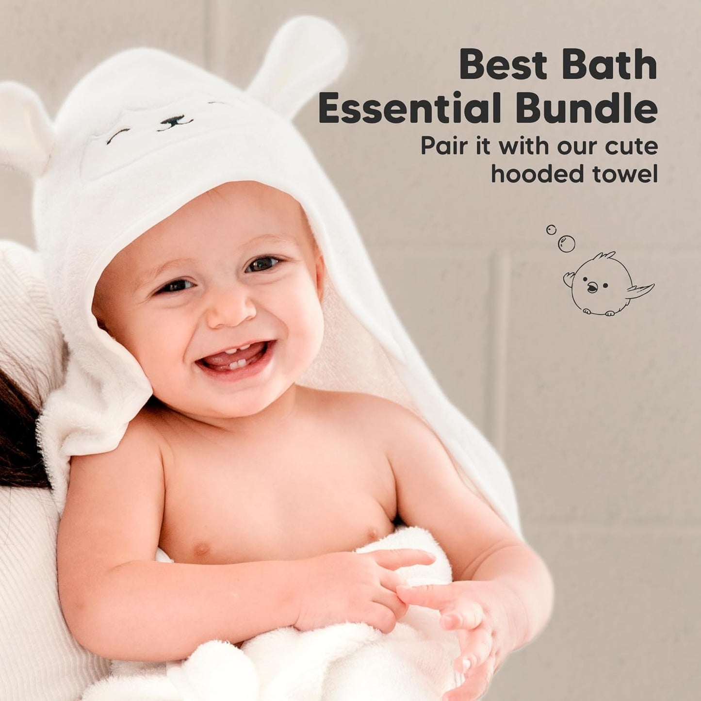 Skiennix 6-Pack Baby Washcloths - Soft, Absorbent Bamboo Towels for Newborns & Toddlers | 10x10, Gentle on Skin
