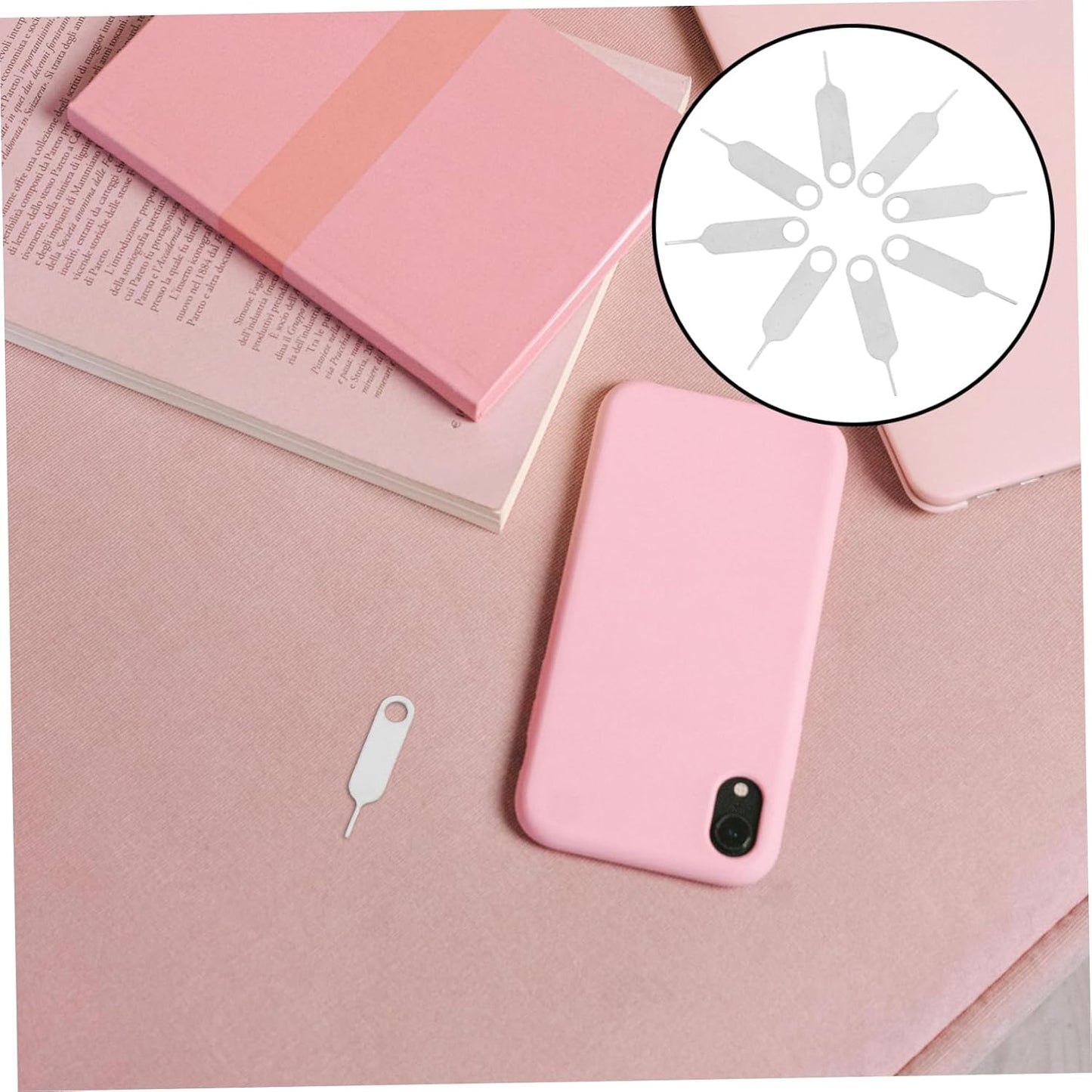 500pcs Mikikit Durable Stainless Steel Sim Card Ejector Tool Easy to Use Pin for Quick Sim Removal Smooth Finish