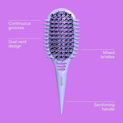 Conair Curl Define Pro Hair Brush - Frizz-Free Detangling & Curl Definition | Dual-Vent Design, Mixed Bristles