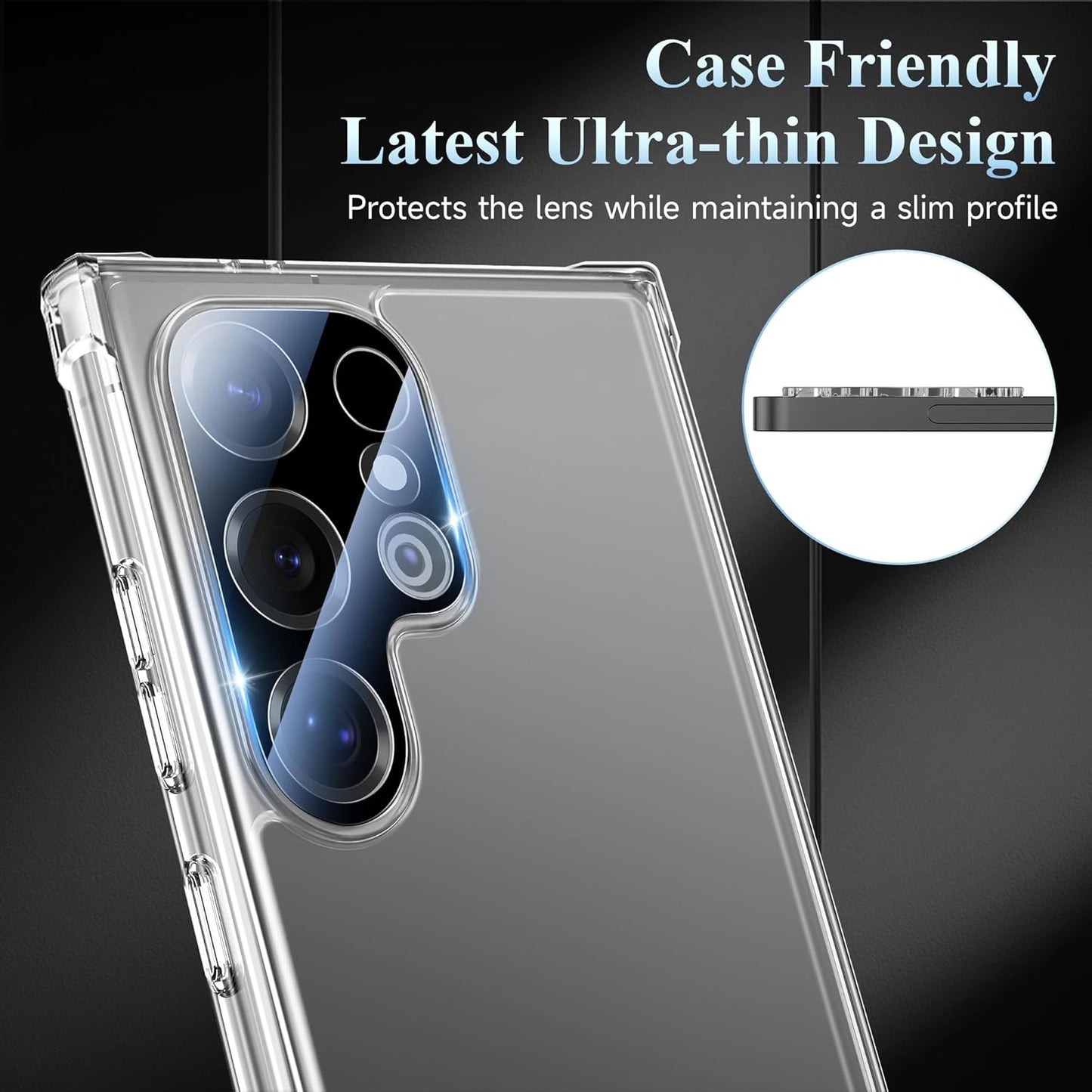 4 Pack S25 9H S25 Camera Lens Screen Protector for Samsung Galaxy Ultra, Tempered Glass Camera Lens Cover Decoration