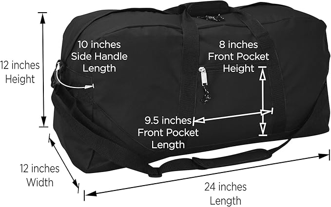 DALIX 25" Big Adventure Large Gym Sports Duffle Bag (Black Grey Navy Blue Red Camo)