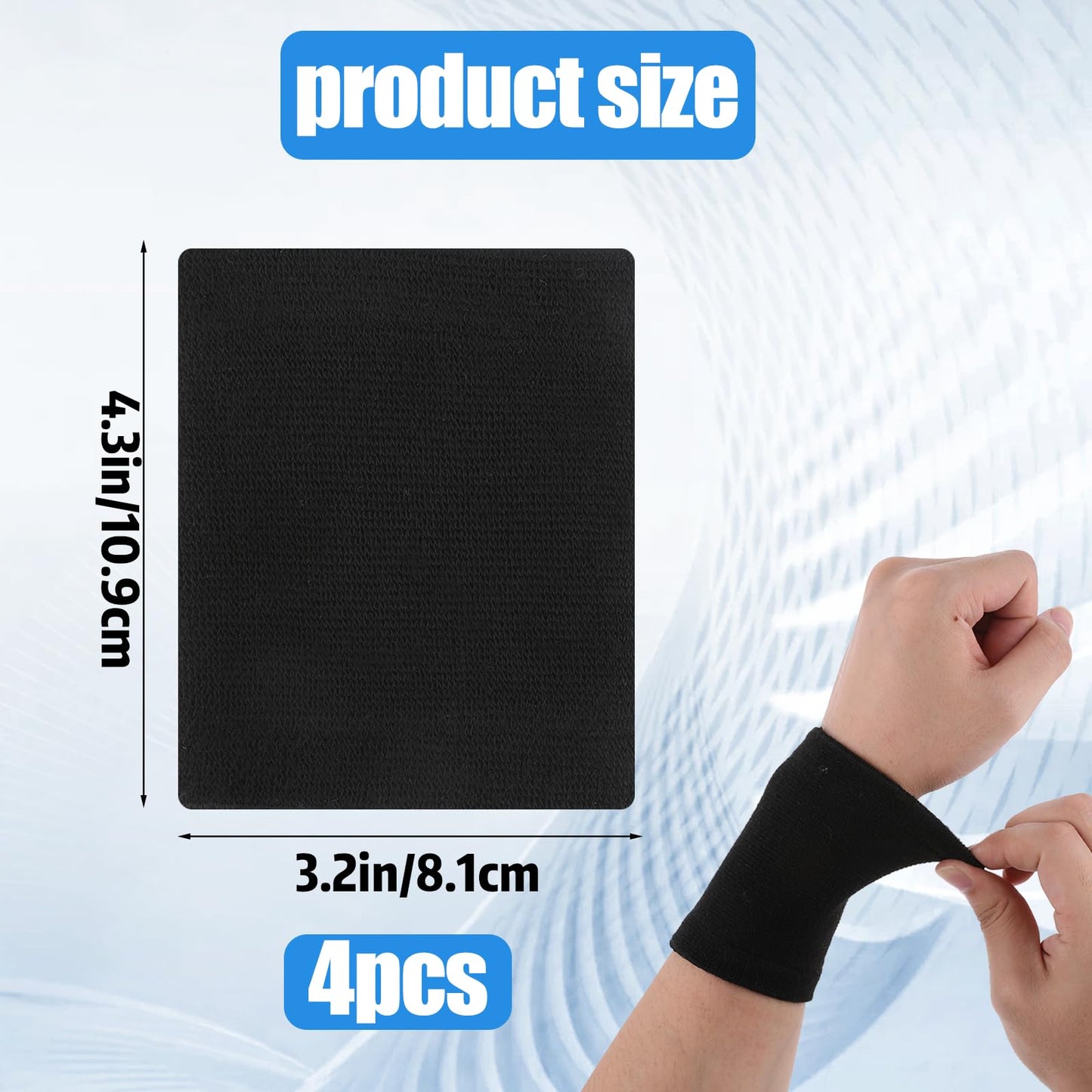 2 Pairs Wrist Compression Sleeve, Nylon Wristbands Brace for Support Wrist, Soft Elastic Sport Support Wraps for Wrist Protect, Carpal Tunnel Wraps Protector for Basketball Volleyball Golf Playing