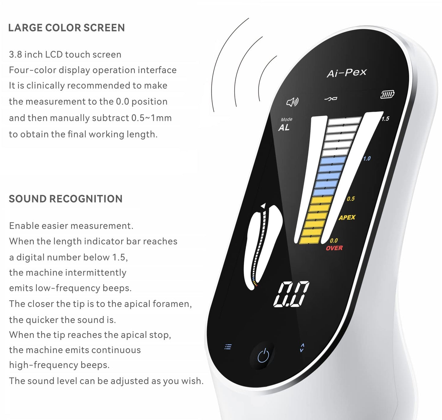 Woodpecker Ai-Pex Endodonitc Apex Locators with Pulp Tester Root Canal Finder Measure, Sold by JMU