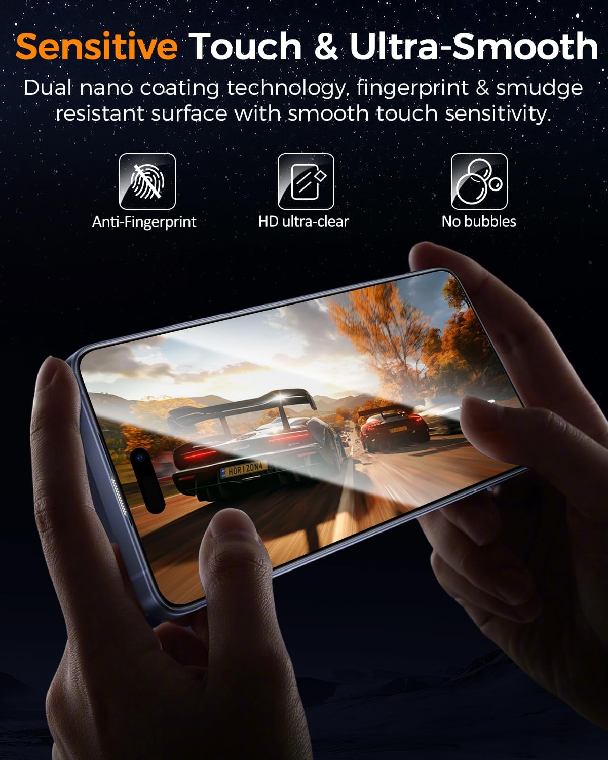 3 Pack 17 3 Pack 6.3 Inch 9H SIBEITU Screen Protector for iPhone with Camera Lens Tempered Glass Protector +