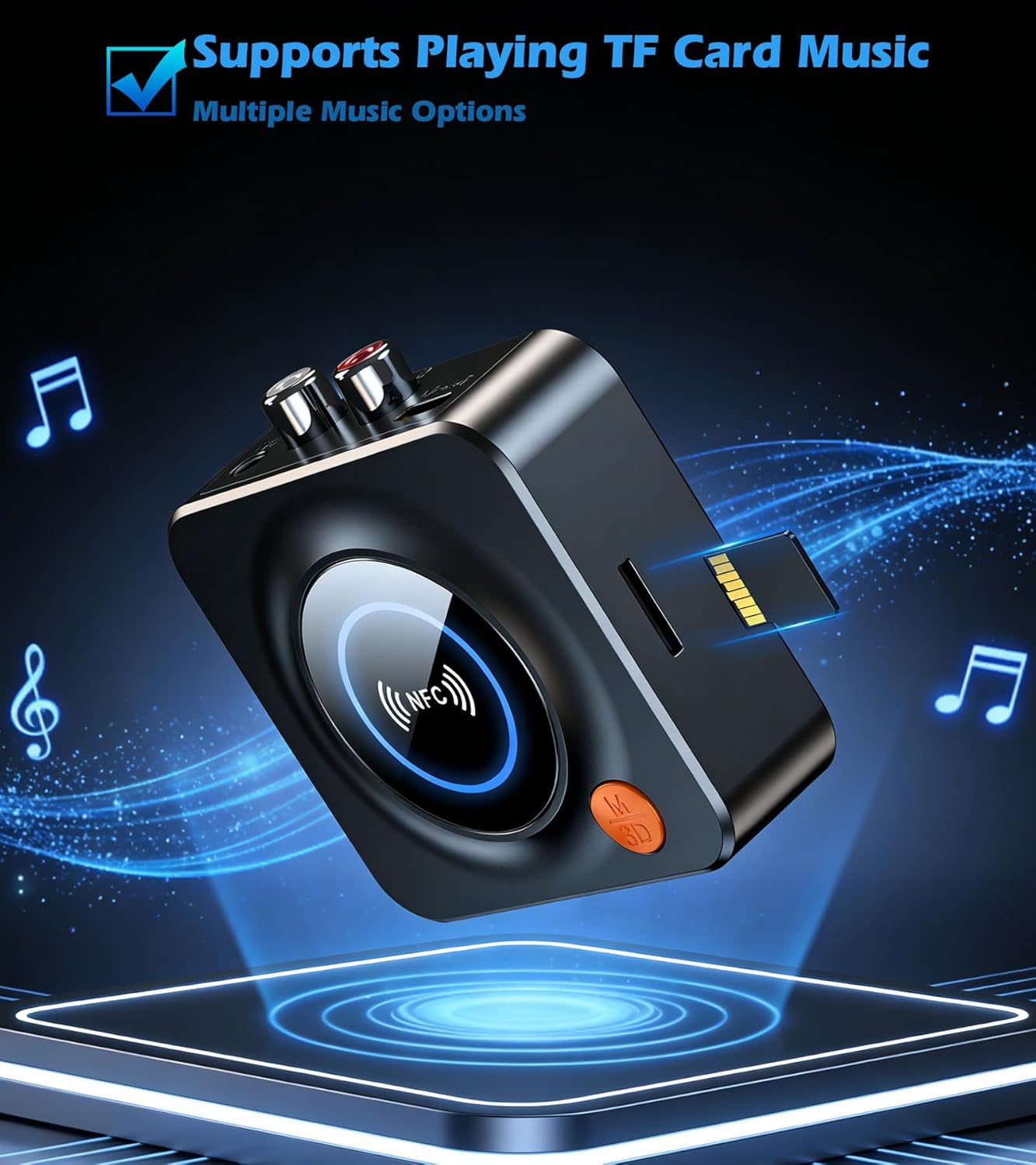 KAIY Bluetooth Receiver for Home Stereo, AUX RCA to Bluetooth Adapter for Old Speakers, NFC Wireless Audio Receiver