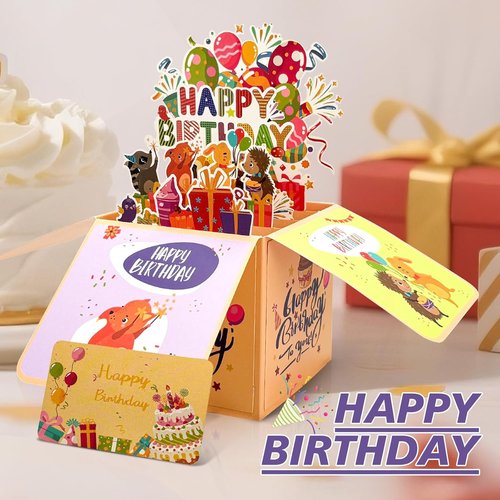 Funny Happy Birthday Pop-Up Card - 3D Celebration Gift Box for Family & Friends | Unique Design