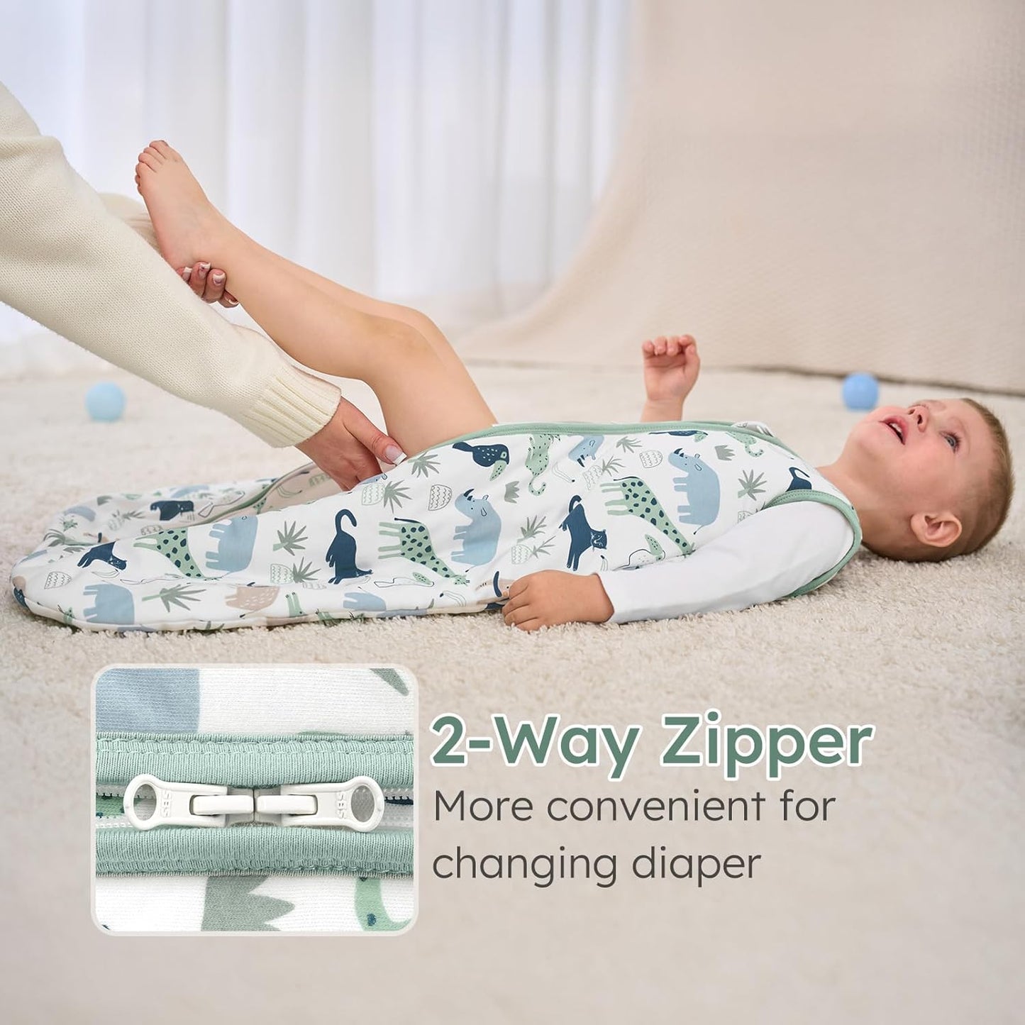 Yoofoss Baby Sleep Sack - 1.5 Tog Organic Cotton Wearable Blanket for 12-18 Months | Warm & Comfy