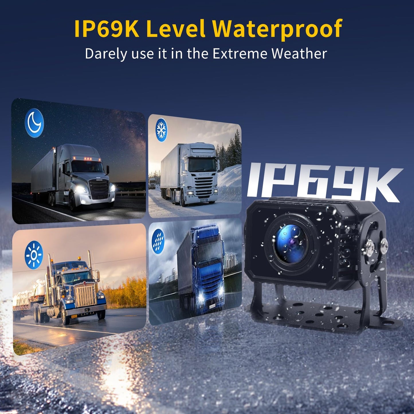 Semi Truck Camera System with Apple Carplay & Andriod Auto,Dash Cam for Semi Truck with 4-Channel 1080P RV Camera System,10.36" IPS Touchscreen, 360° All-Round Recording, 24H Parking Monitoring