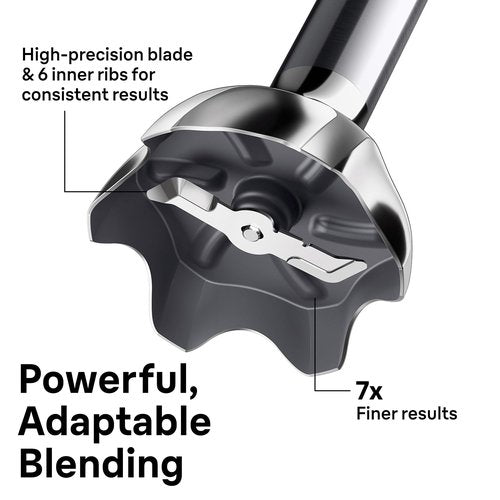 Braun MQ50202M MultiQuick Vario 5 Handheld Blender – 21-Speed Stick with Turbo Boost, Stainless Steel Blades, EasyClick System, 500W, Chopper, Whisk, Masher – Immersion Blender for Smoothies