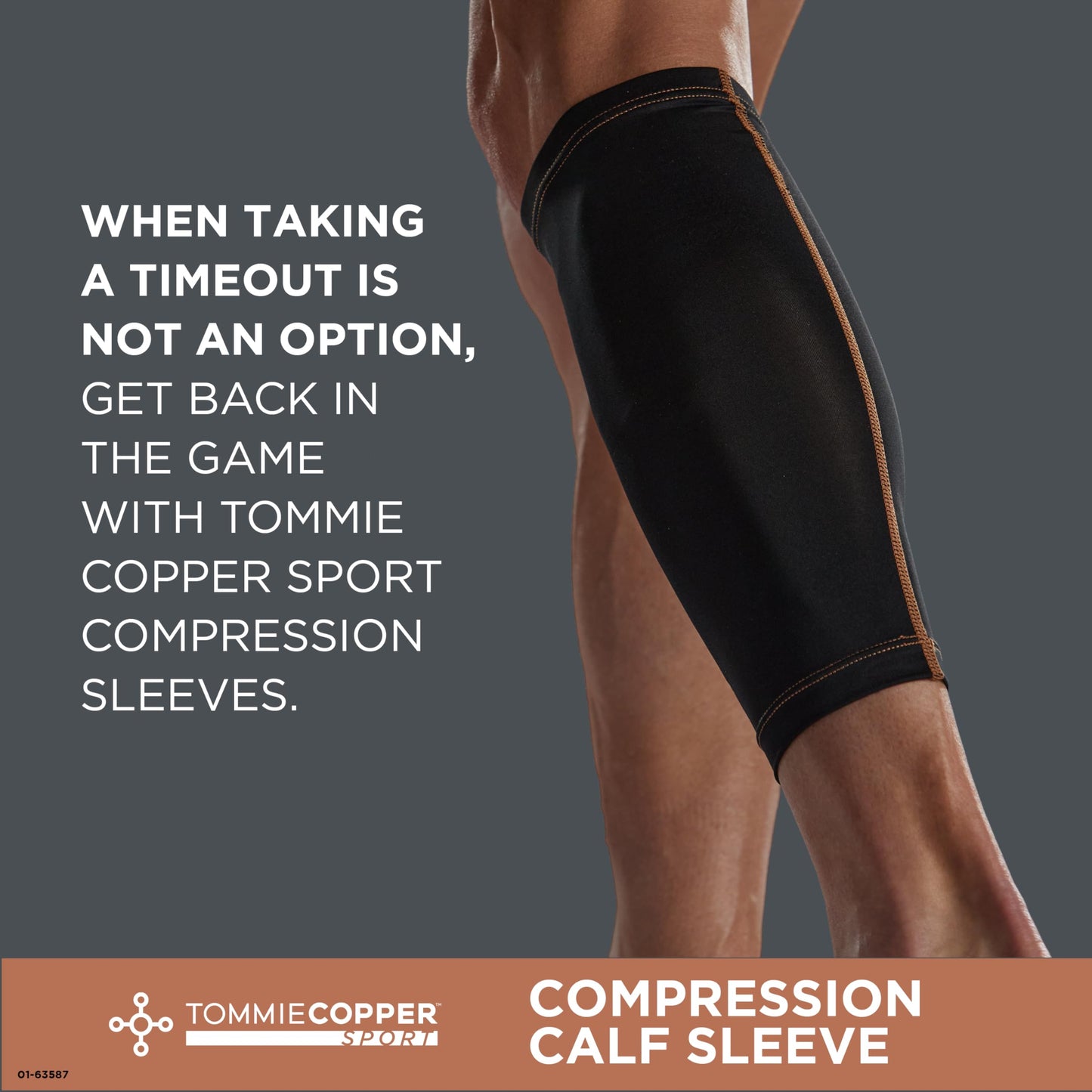 Tommie Copper Calf Compression Sleeve (S/M, Black), 15-20 mmHg, 4D Stretch & Non-Slip Fit for Targeted Support, Patented Copper Znergy Fabric, Anti-Odor Benefits, Breathable Design