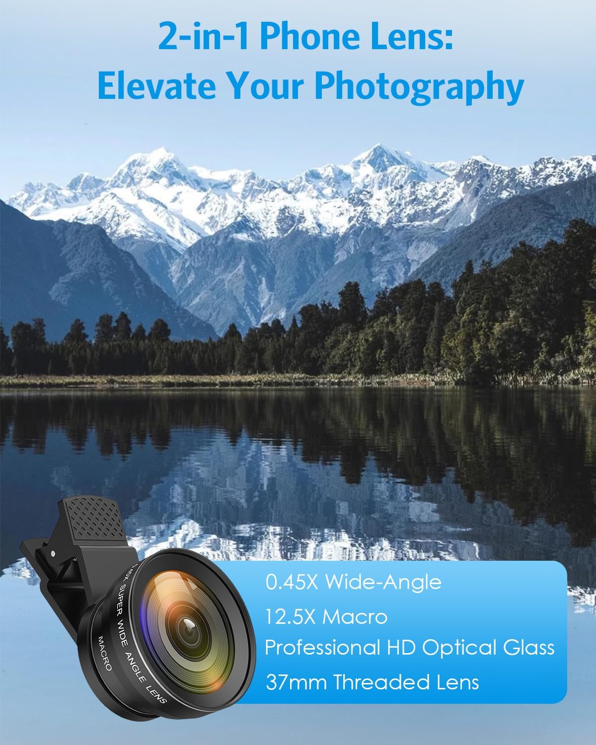 AMIR 2026 0.45X (140) 12.5X 2-in-1 15/14/13/12, Phone Camera Lens Kit, New Super Wide Angle Lens with Macro Lens