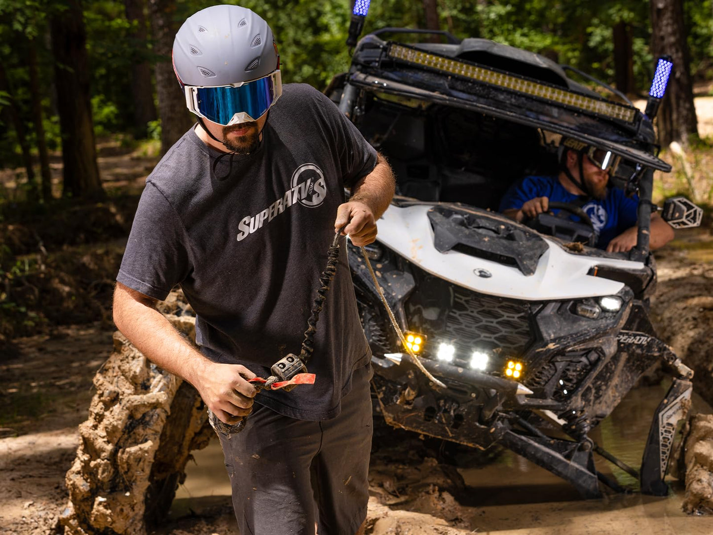 SuperATV 4500 lb Winch For UTV/ATV | Complete Black Ops Winch Kit | Waterproof Seals And Solenoid | 1.3 HP Motor | 166:1 Gear Ratio