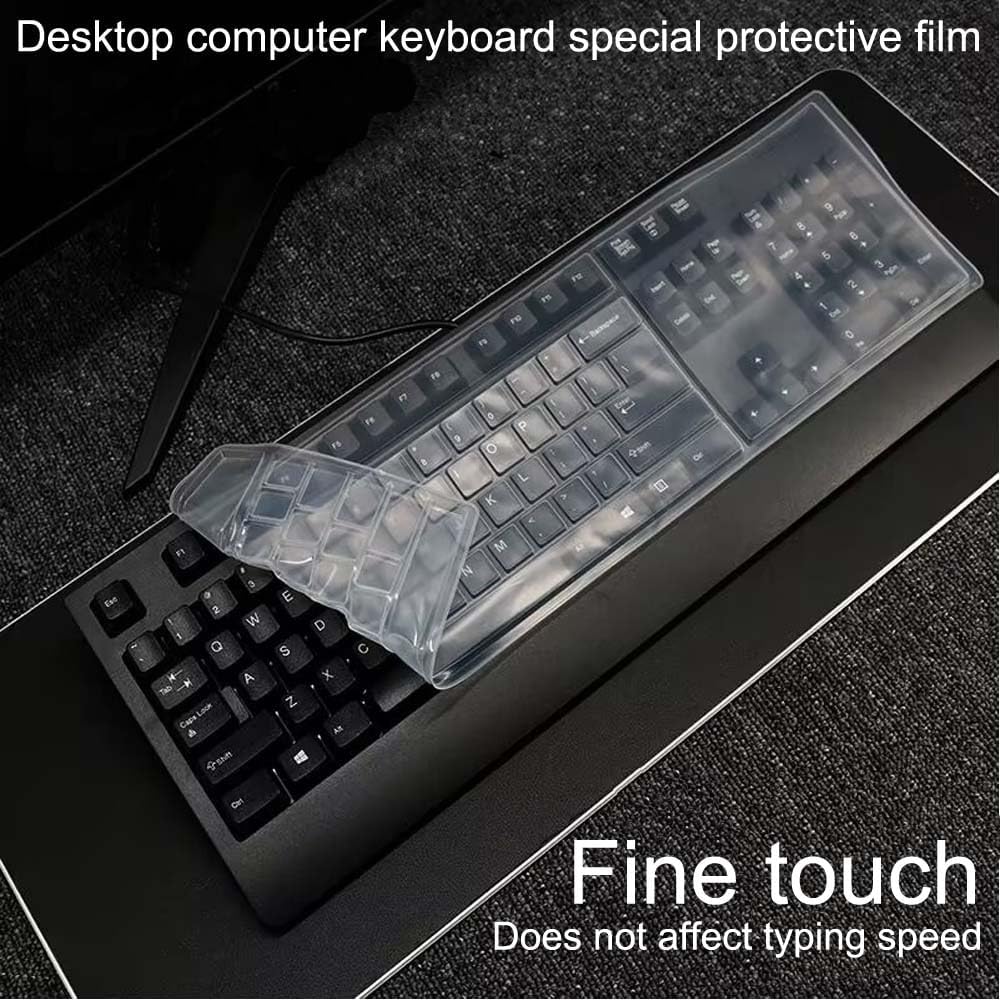 ANRACHEL 104/107 Universal Clear Desktop Computer Keyboard Protection Skin Protector Cover for PC Keys Standard