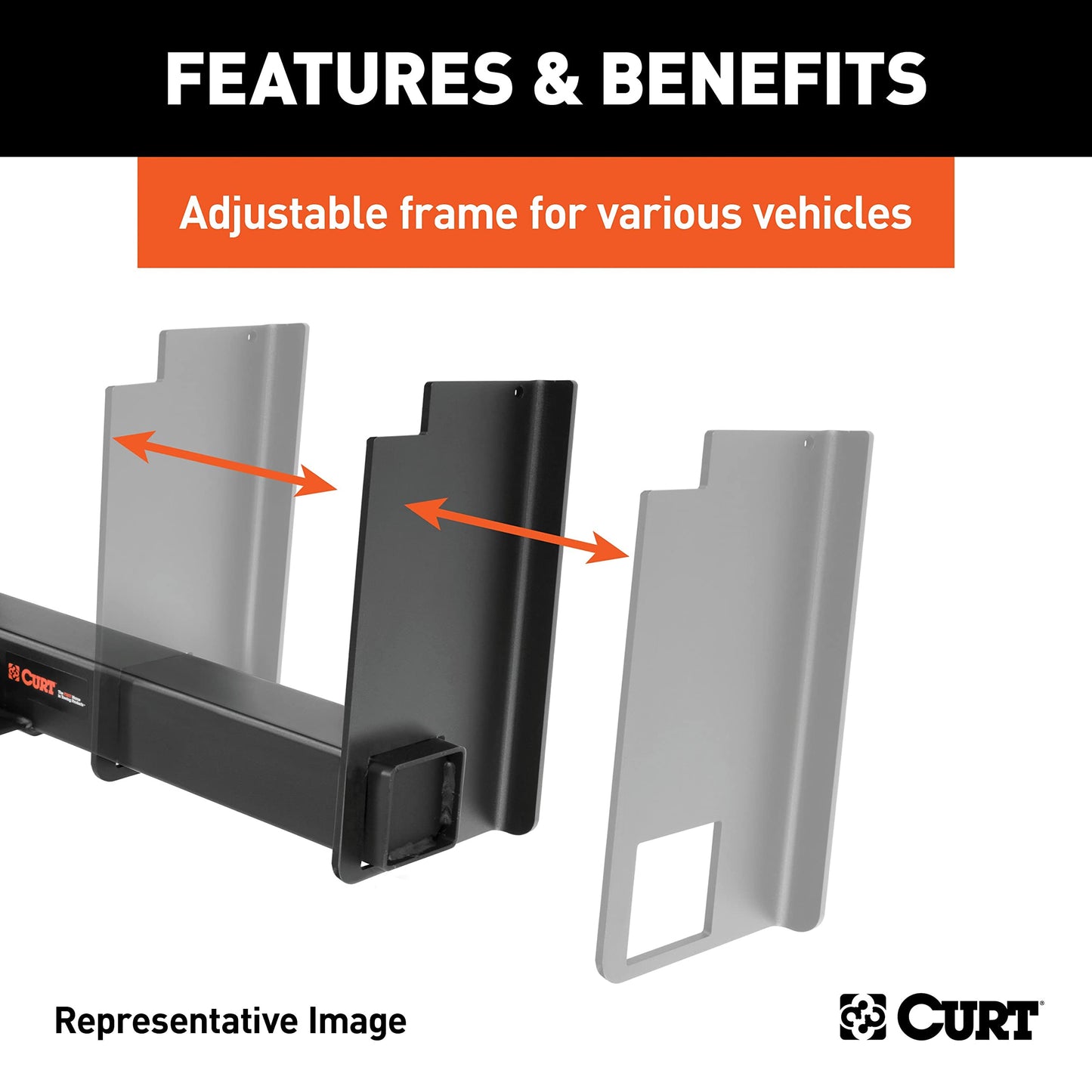 Universal Weld-On Trailer Hitch, 2-1/2" Receiver (Up to 44" Frames, 18" Drop)