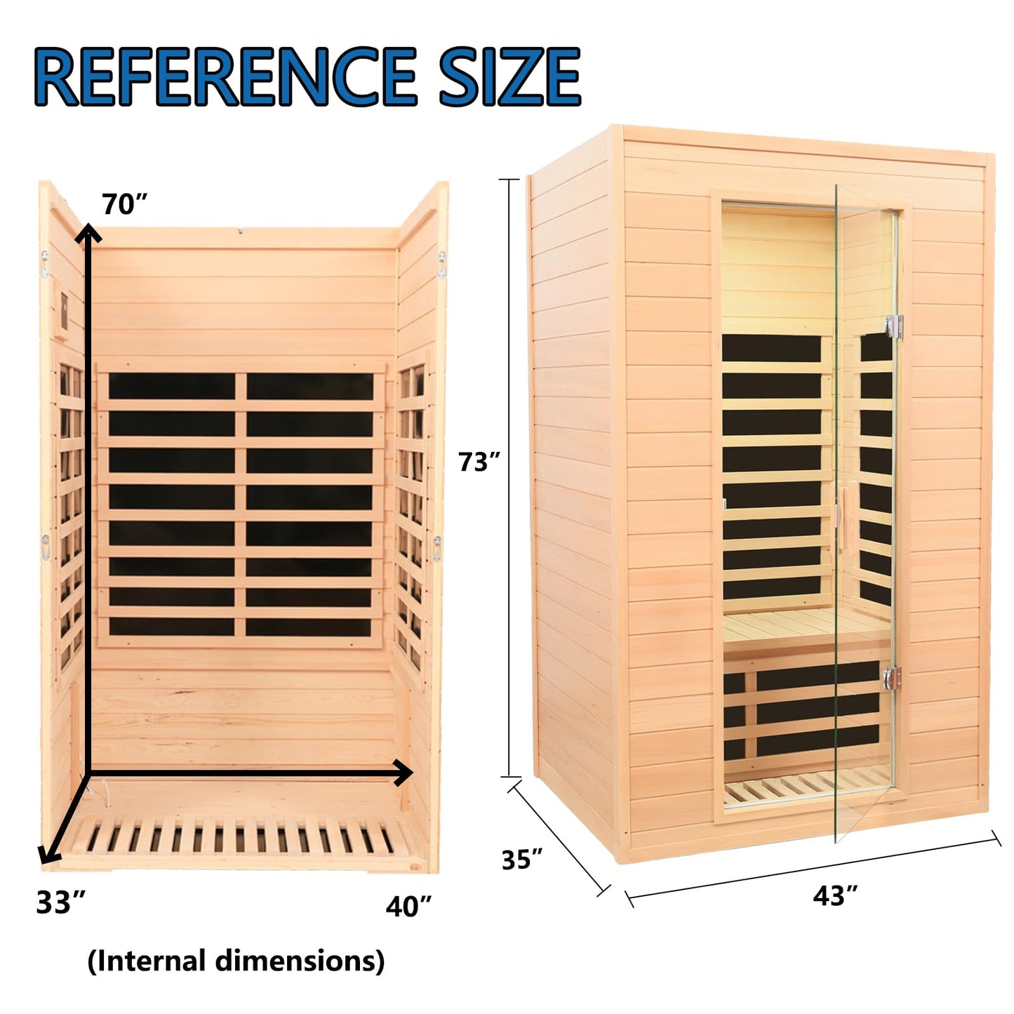 2 Person Infrared Saunas for Home Spa, Low EMF Far Infrared Sauna, Hemlock Wood Indoor Personal Sauna Roombox with 2 Blue-tooth Speaker, 2 Reading Lights, Control, 5 Heating Panels,1500 Watts/120V/15A