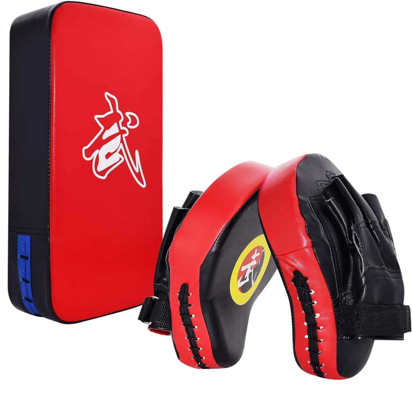 TLBTEK Taekwondo Kick Boxing Mitts and Pads,PU Muay Thai Pads MMA Karate Kick Punching Pad Kickboxing Training Pads Martial Arts Punching Pads Kicking Shield