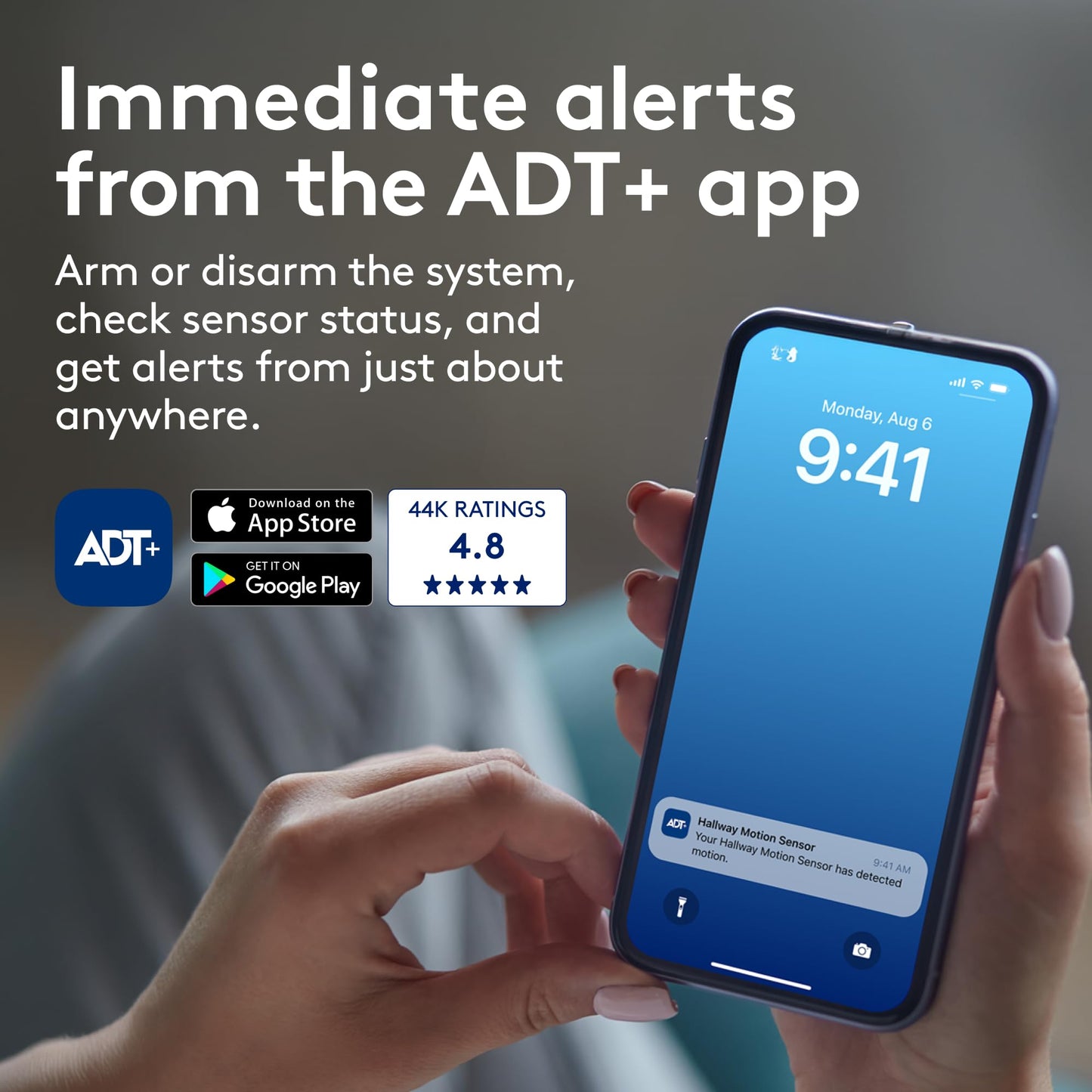 ADT Blu Security Starter Kit, DIY Home Alarm System with Door and Window Sensors, Motion Detector, Wireless Security for House and Apartment, Easy Install, ADT+ App Control