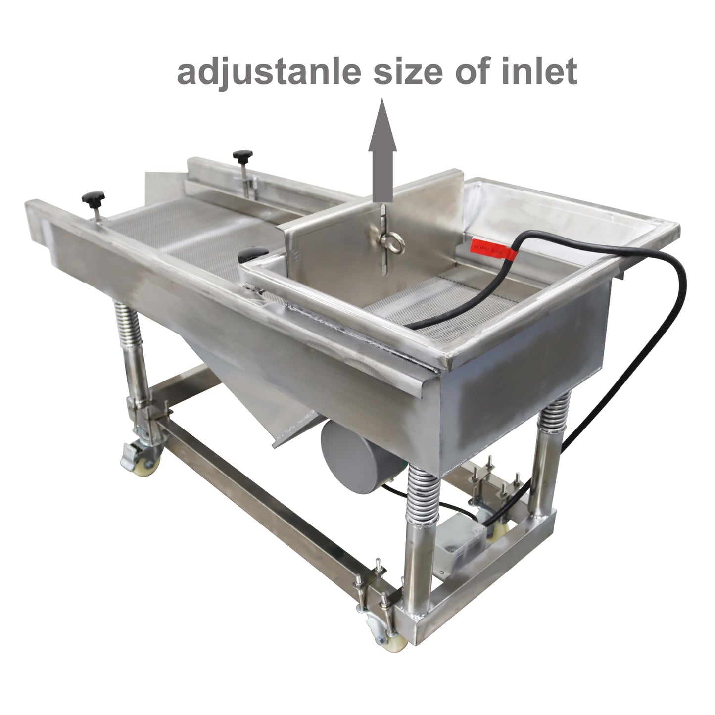 TECHTONGDA Straight Vibrating Sieve Screen Shaker Electric Linear Sifter Machine Stainless Steel One Layer One Motor 3m Screen Size 16×47inch 220V