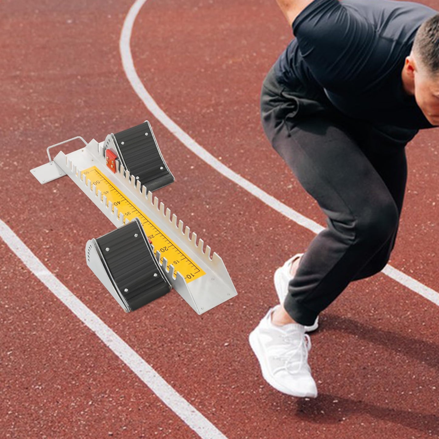 FALUSHAN 6 Angle Adjustable Starting Block,Multi-Function Athletics Track Starting Block,Athletics Scholastic Running Track Assistant for Plastic Cinder Track Sprinting Training