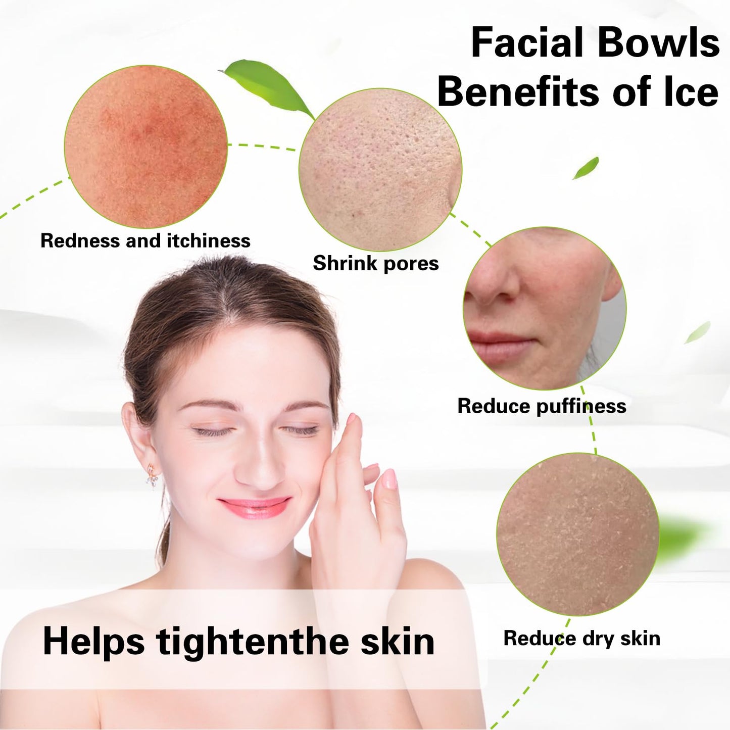 EBIGIC Face Bowl for Ice with Built-in IceTray,Collapsible Silicone Face Ice Bowl – Cold Plunge Therapy for Skin Tightening & Facial Treatment– Portable Spa Tool for Home & Travel（Blue)