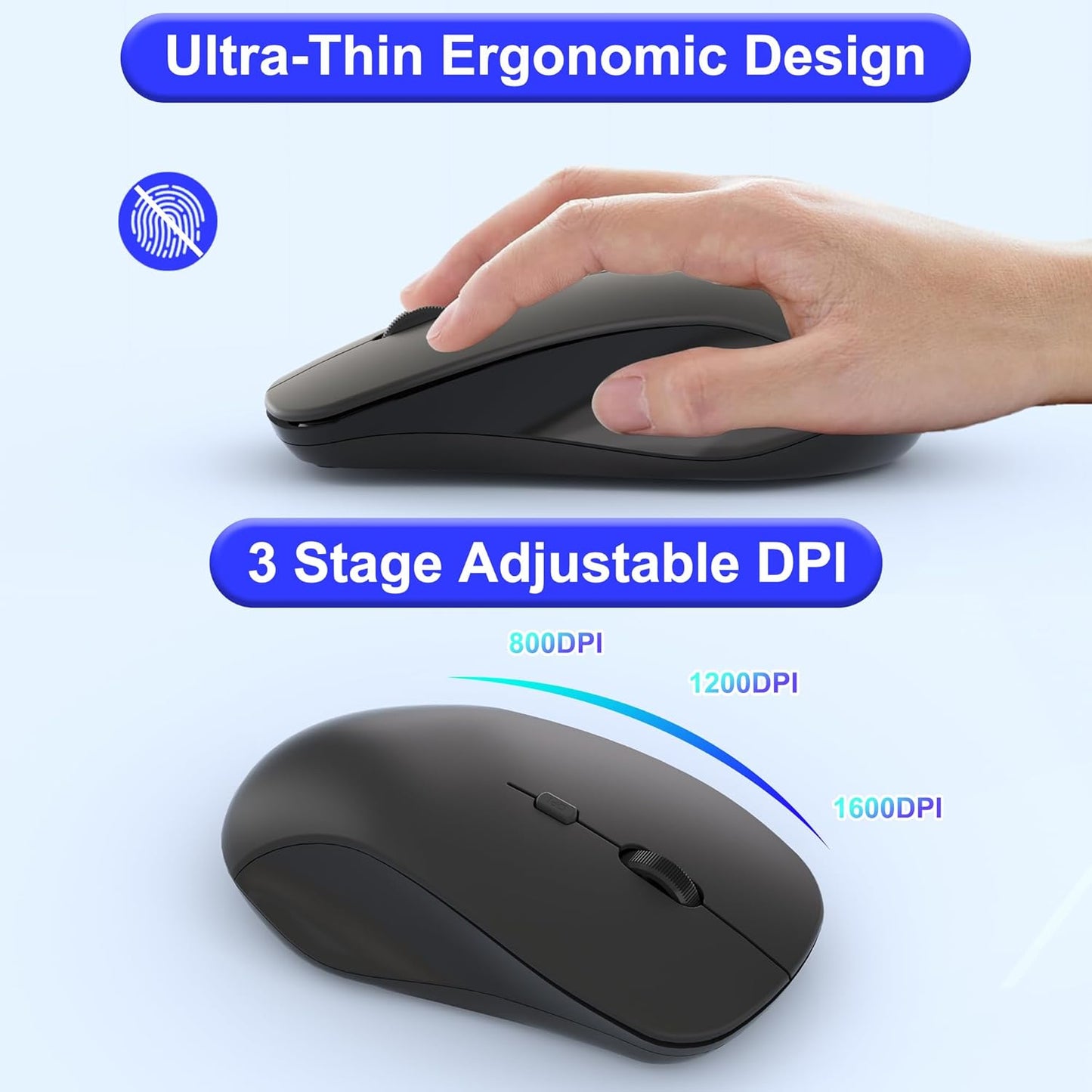 Arsandyn 22 Mouse-Black,2.4GHz 3 Accounting,Numpad Set Keys Wireless Number Pad and Numeric Keypad with Mouse