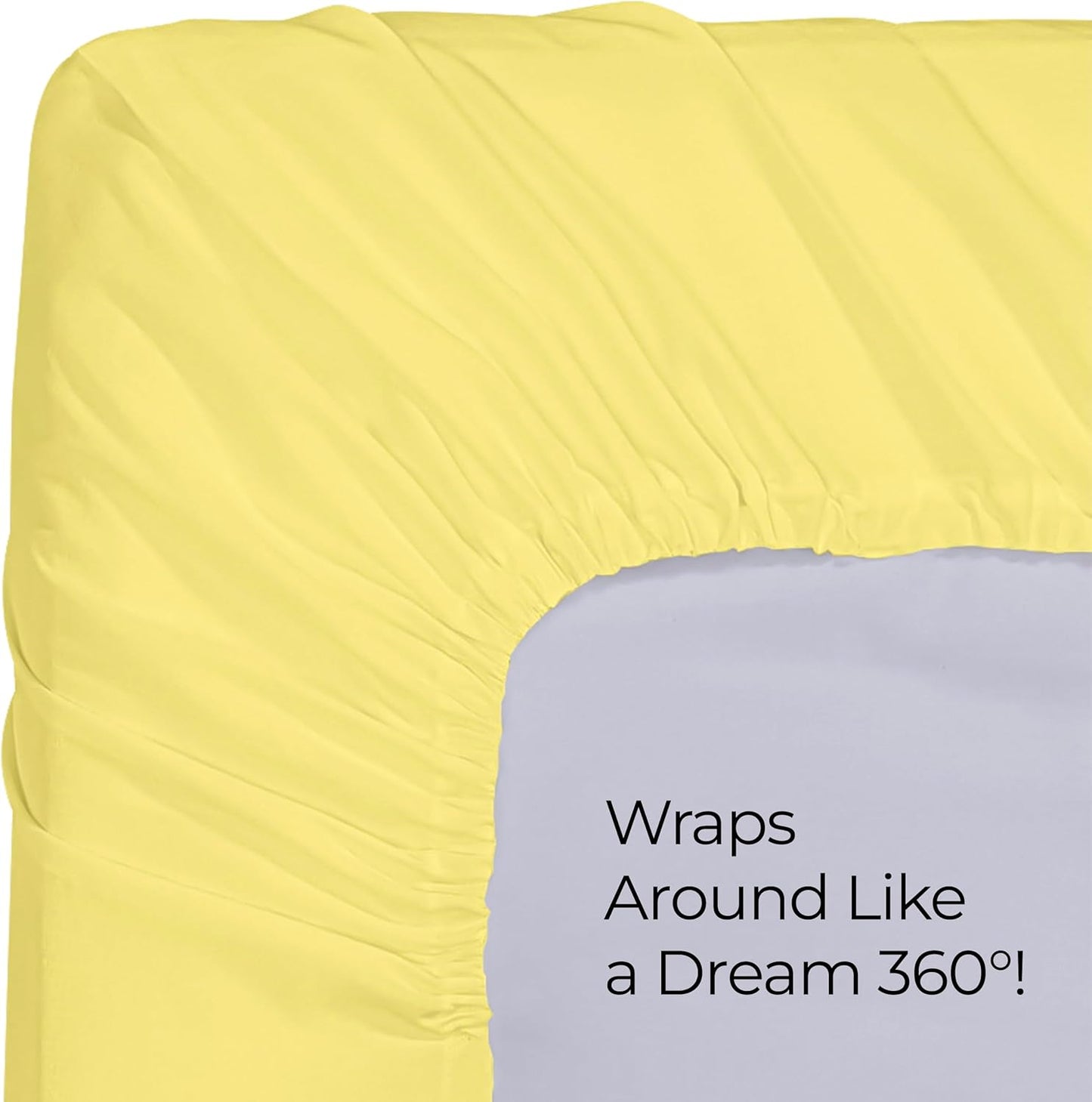 Utopia Bedding Queen Fitted Sheet - Soft Microfiber - Deep Pocket - Fade Resistant - Yellow