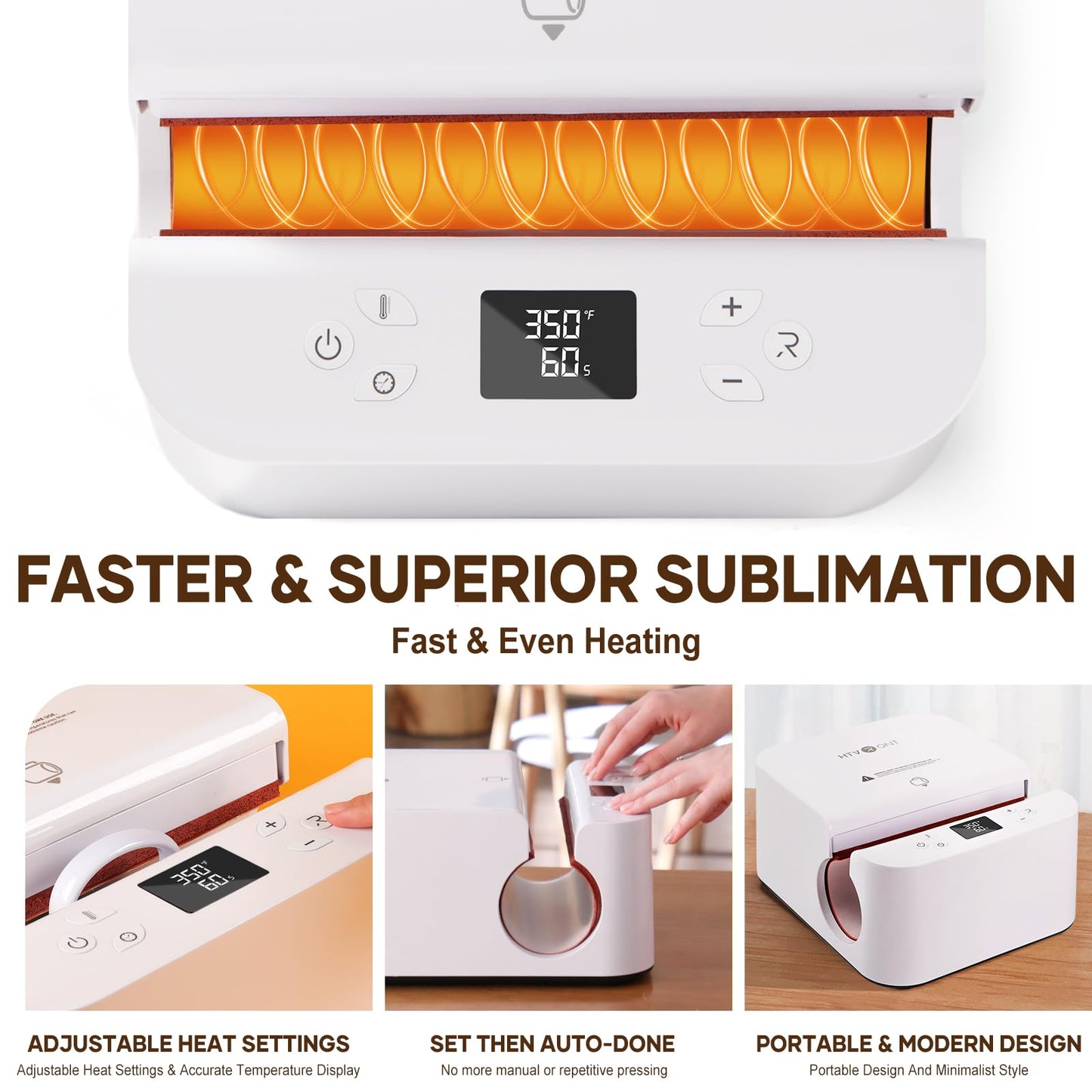 HTVRONT H17 Phone Cases Heat Press Automatic Vacuum Heat Press Machine for Phone Cases (Compatible with iPhone)+ Tumbler Heat Press Machine