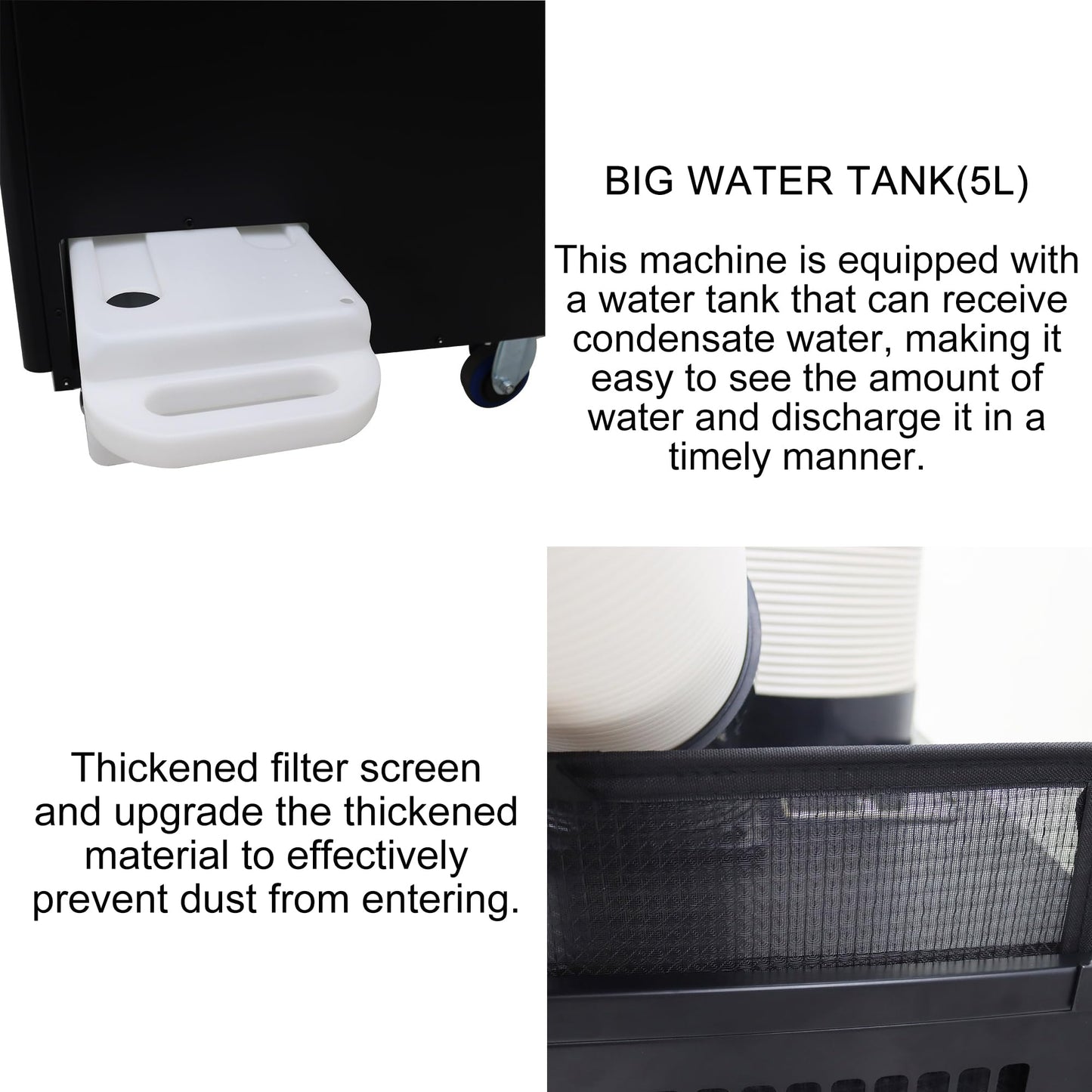 HQHAOTWU Industrial Air Conditioner Outdoor Indoor Spot Mobile Air Cooler 550m³/h Commercial Aircon with Two Outlet Tubes 110V