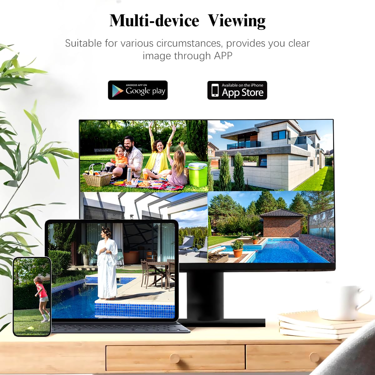 OOSSXX (2026 New) 5MP Wired Security Camera System, 8CH DVR with 1TB Hard Drive, 8 CCTV Cameras, AI Human Detection, 122° Wide Angle, 65ft Night Vision, IP67 Waterproof, Free App, No Monthly Fee