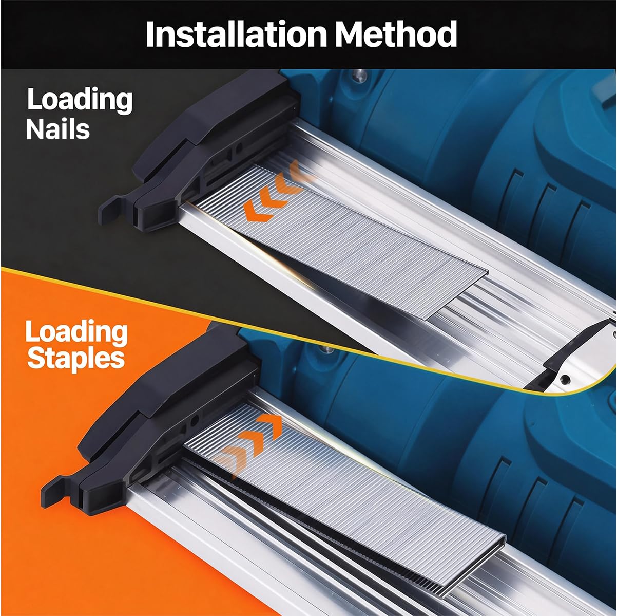 Brad Nailer Electric, 18 Gauge Brad Nail Gun, 2-in-1 Brad Nailer with 800pcs Nails&Staples, Nail Gun with 2×2.0Ah Batteries, for Woodworking, Home Improvement JOVANT