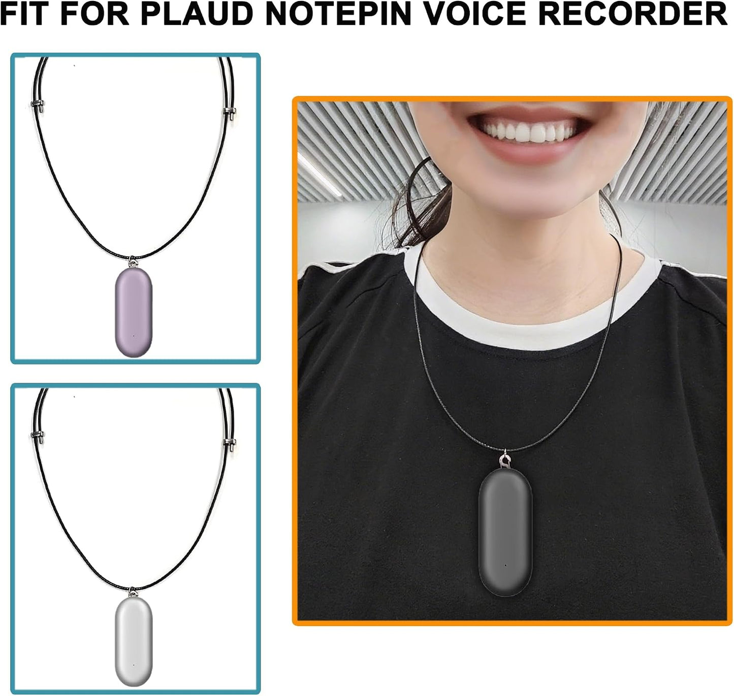 LeoTube 815 inches Neck Strap for PLAUD NotePin Voice Recorder, Leather Strap for PLAUD AI Voice Recorder, Adjustable