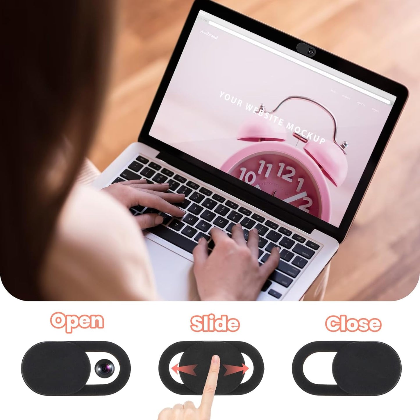 DOPENSPI 24PCS Camera Cover Slide, Ultra-Thin Phone Camera Cover Plastic Cameras Blocker Slider Webcam Covers for PC