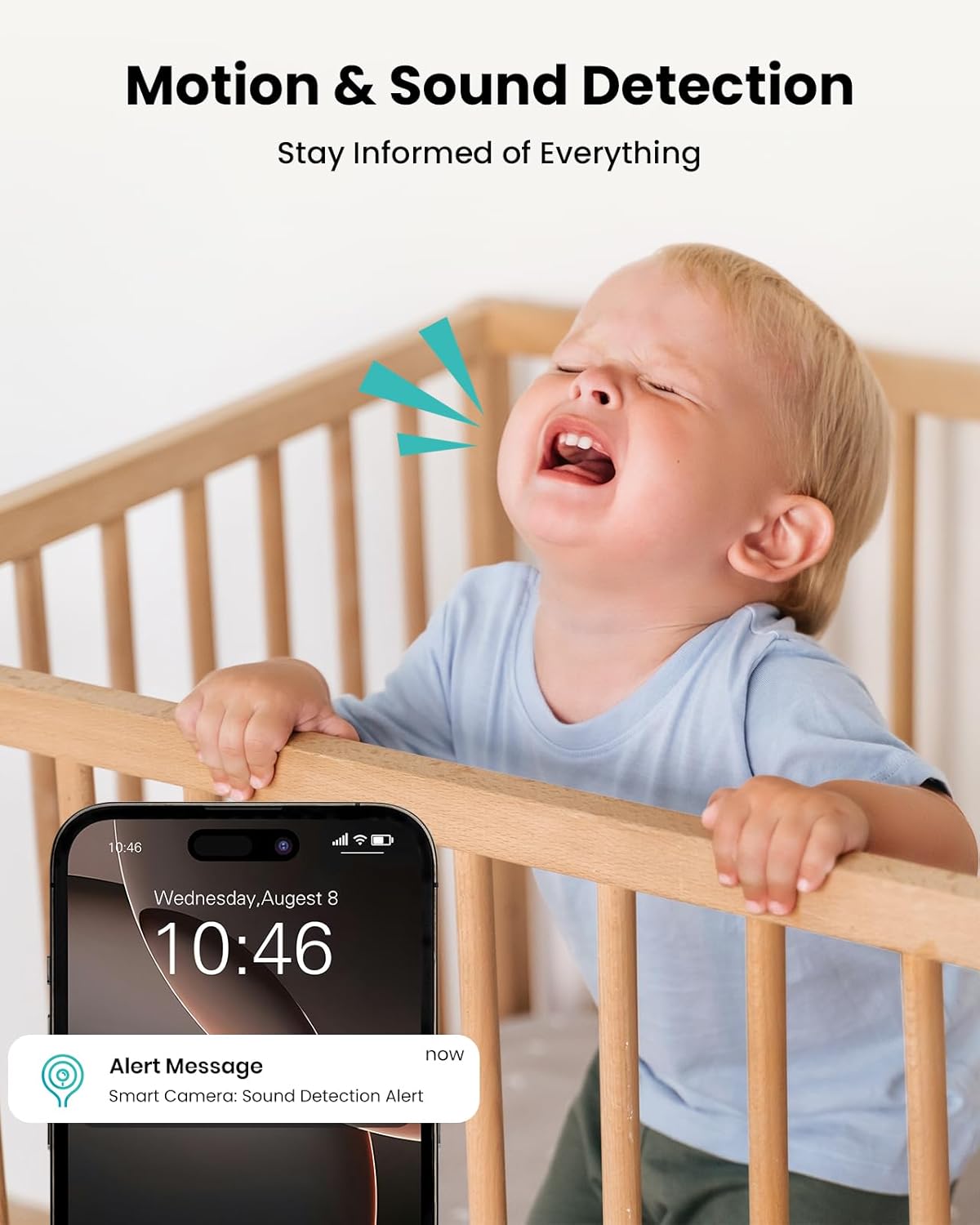 3K 360PTZ Tracking,2.4/5GHz Detection,2-Way Indoor Security Camera Home Baby/Pet Monitor, Auto WiFi, AI Motion & Sound