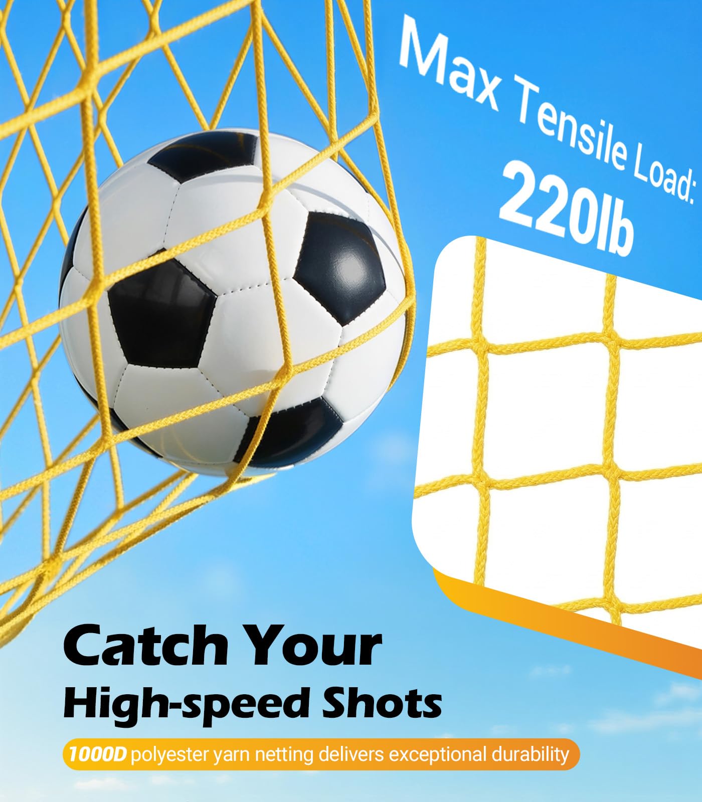 MoKo 12x6 FT Soccer Goal with Precision Target, Quick Setup Soccer Goals for Backyard Indoor & Outdoor, Portable Soccer Net Training Equipment with Foldable Base, Sturdy Ground Stakes & Carry Bag