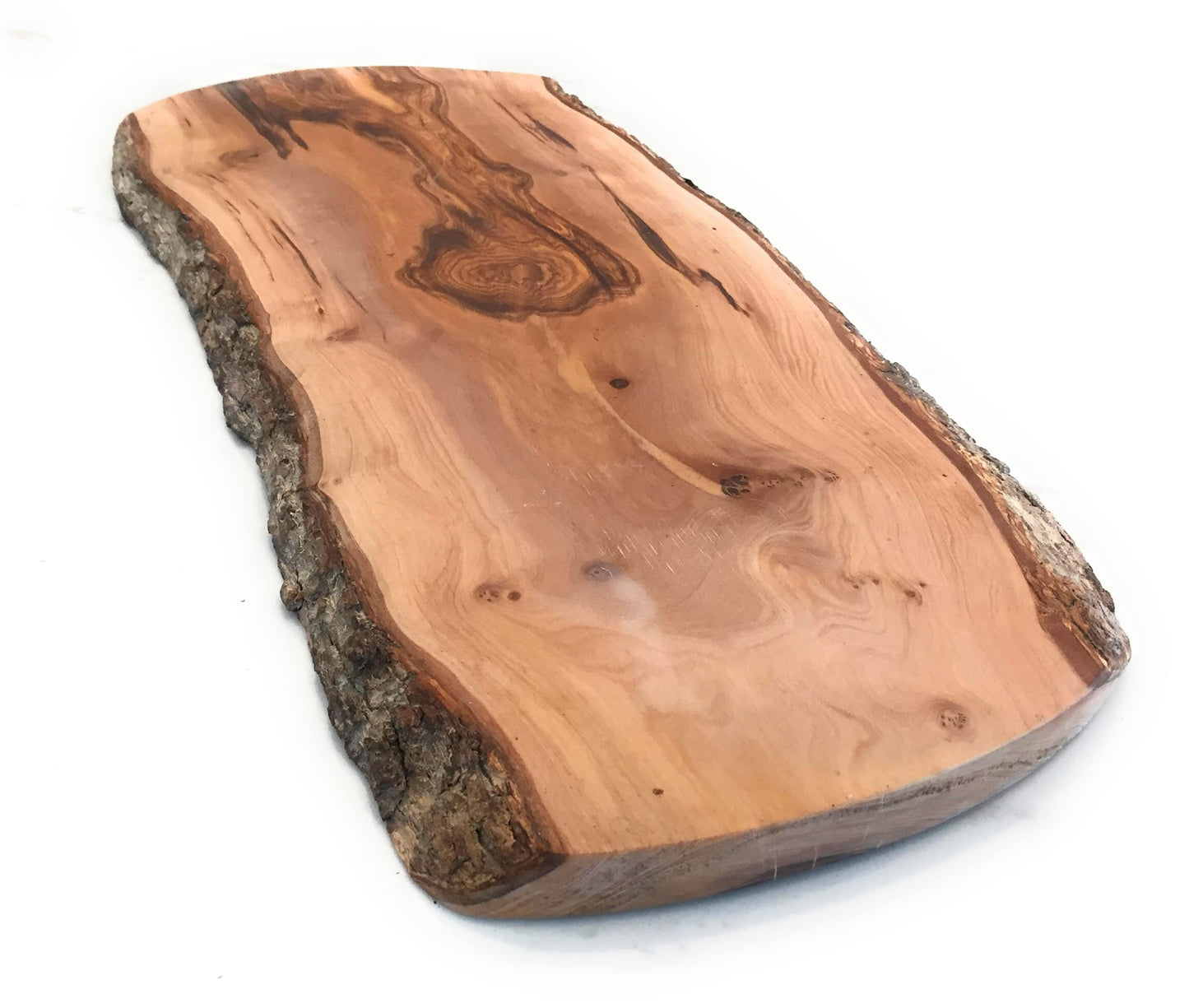 24" Rustic Handmade Bark Edge Olive Wood Charcuterie Board Extra Large by Orchard Hardwoods- Cutting, Chopping, Serving- Wooden Slab, Unique Gift, In Sm 12", Med 16", Lg 20", XL 24"(XL 24x7-10x0.8)