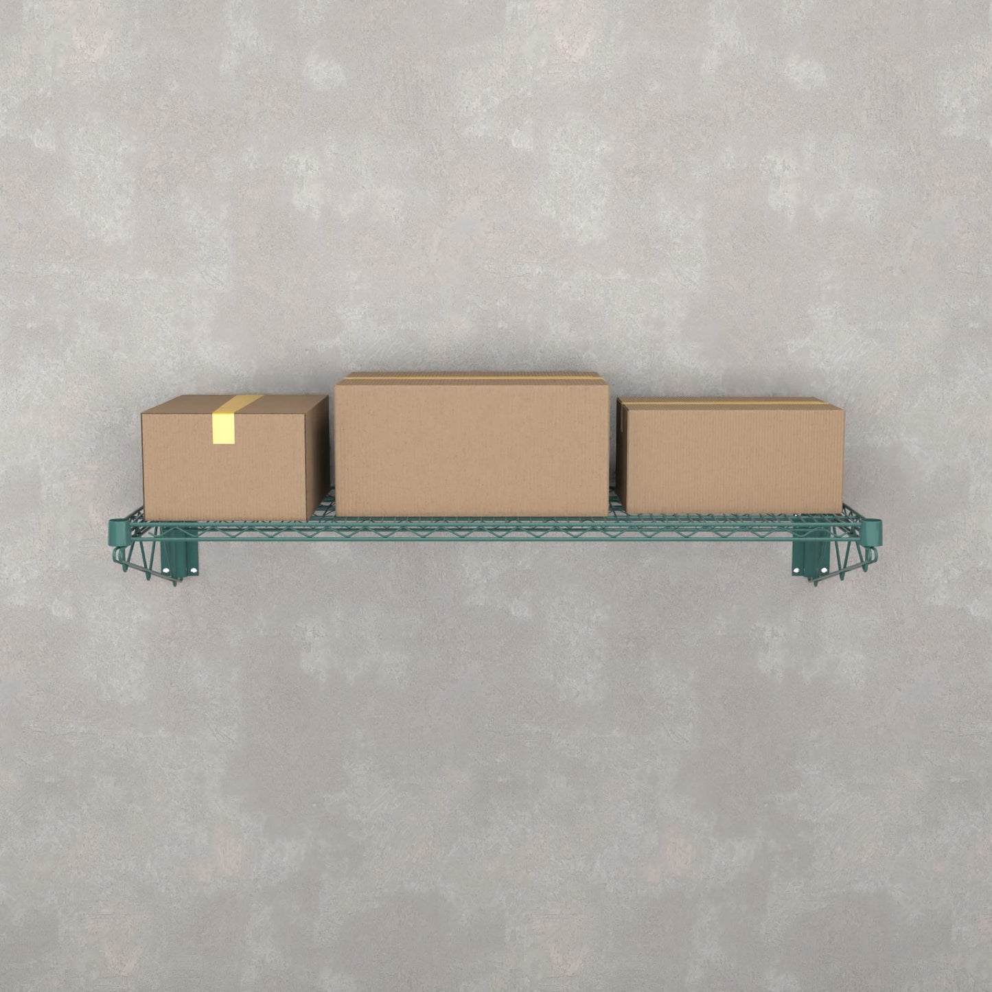 Krollen Industrial 18" x 48" Green Epoxy Wire Wall Mount Shelf