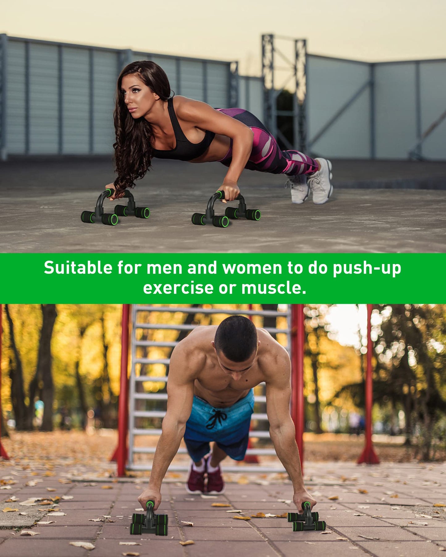 CUNCUI Push up Bar, Structure Portable for Home Fitness Training, Push Up Stands Handle for Floor Workouts, Suitable for Men and Women.