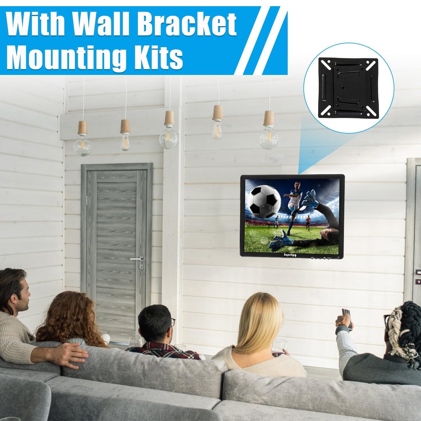 Suprlipy 17 Inch TFT LCD Security CCTV Monitor 1280x1024 4:3 Resolution Color Display Screen with HDMI/VGA/AV/BNC/MIC USB Earphone Input Built-in Dual Speakers for Home Security Monitor Gaming
