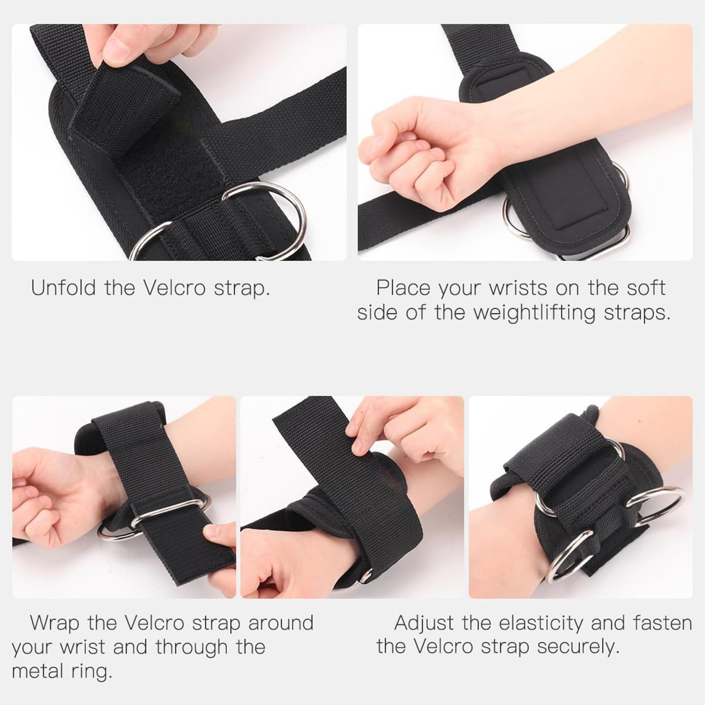 Weight Lifting Straps,Lifting Wrist Straps,Weight Straps,With D-Rings,Wrist Wraps for Weightlifting,for Men and Women for Cable Machines,Deadlifts,Snatches,Pull-Ups