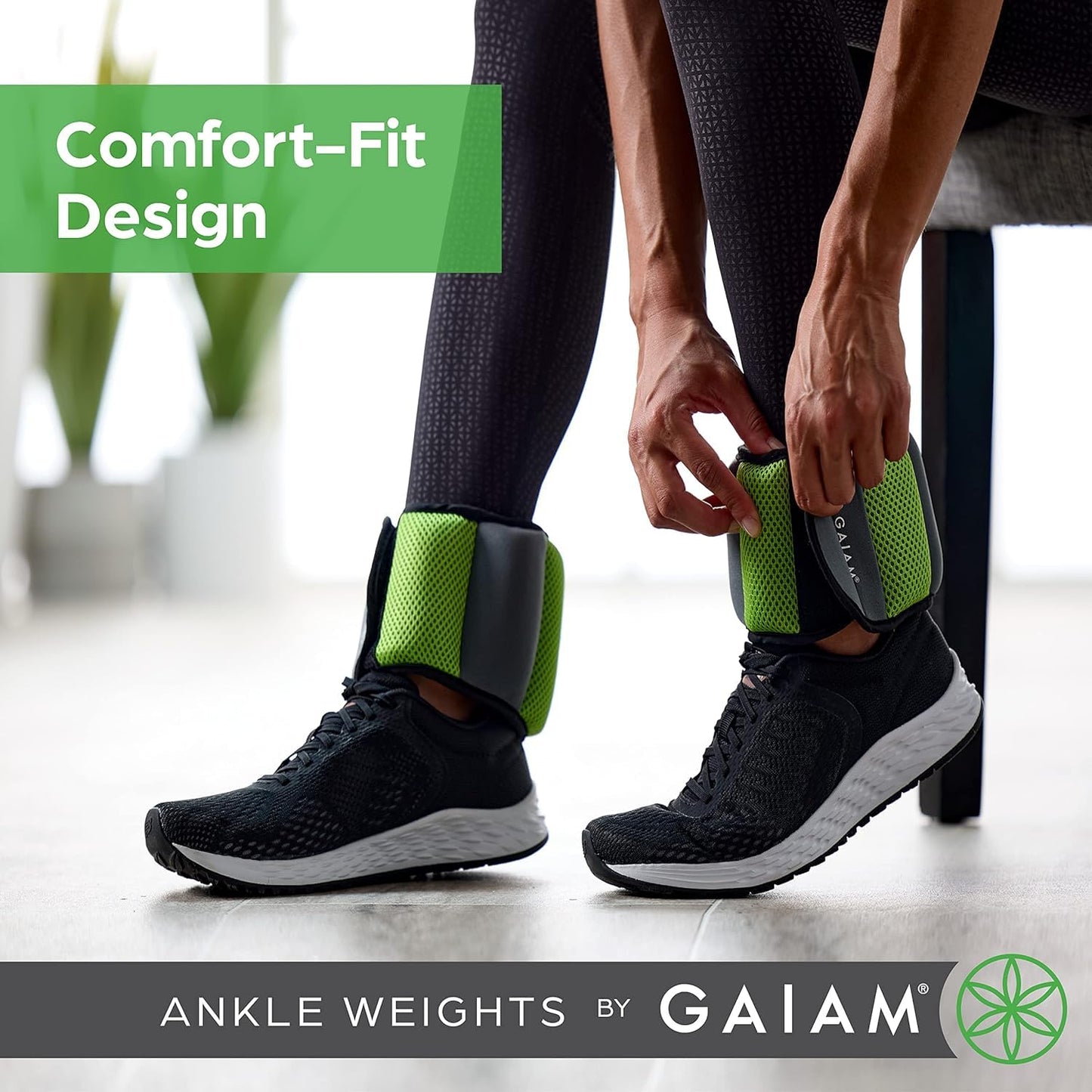 Gaiam Wrist and Ankle Weights, Wearable Bracelet to Strengthen, Tone & Sculpt, Adjustable Ankle Weights for Women & Men for Yoga, Dance, Pilates, Barre, Cardio, Home & Gym Use - 2LB PAIR - RETRO BLUE