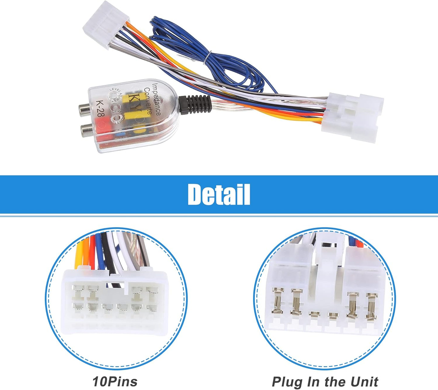X AUTOHAUX 1 Set 1987-1995 Radio Amp Subwoofer Amplifier Plug Play Wire Wiring Harness Adapter Inline Converter