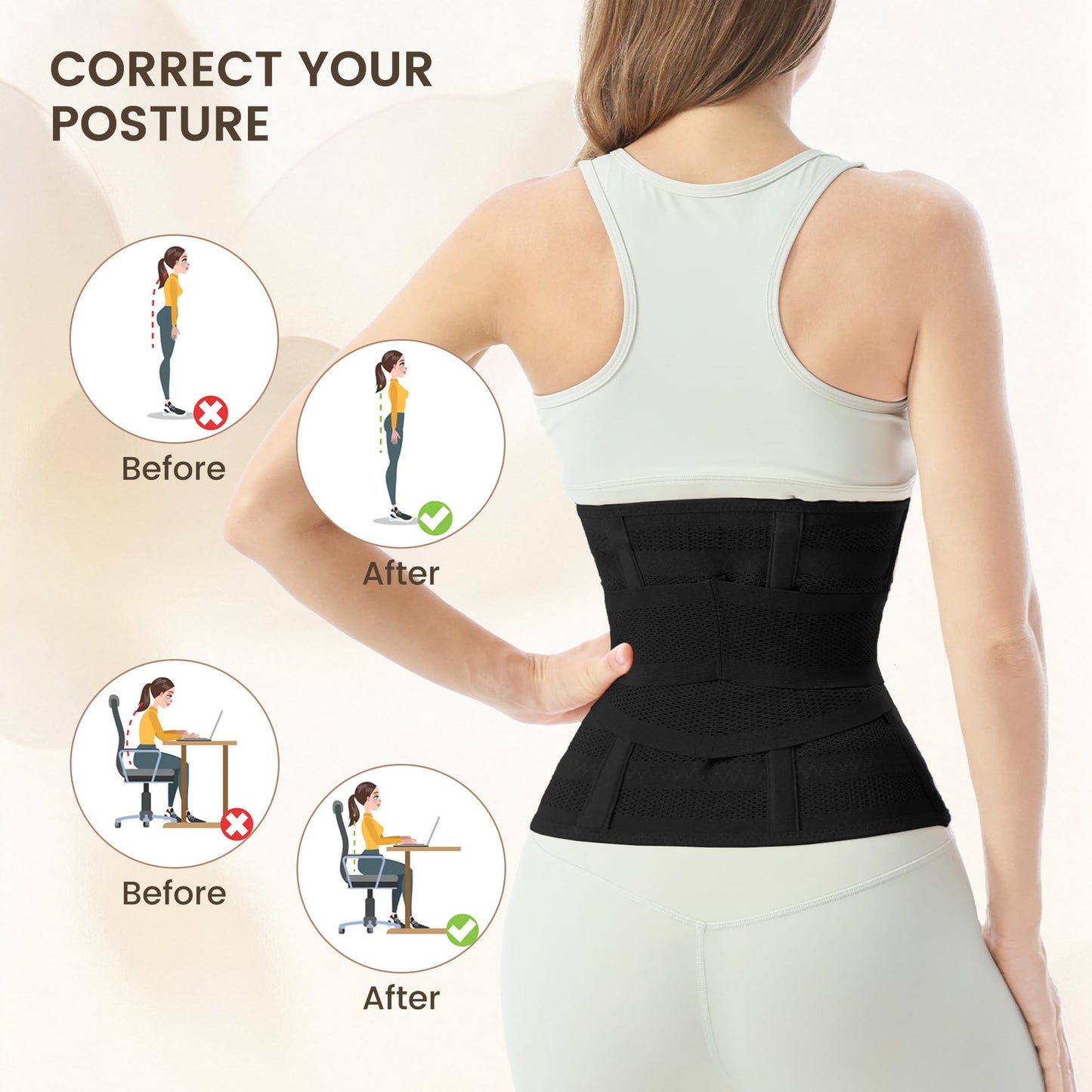 Allaugh Postpartum Belly Band for Women: Abdominal Binder Post Surgery C Section, Soft Fabric Abdominal Wrap for All Day, Comfort Non-Itchy, After Birth Recovery Back Support & Diastasis Recti Repair
