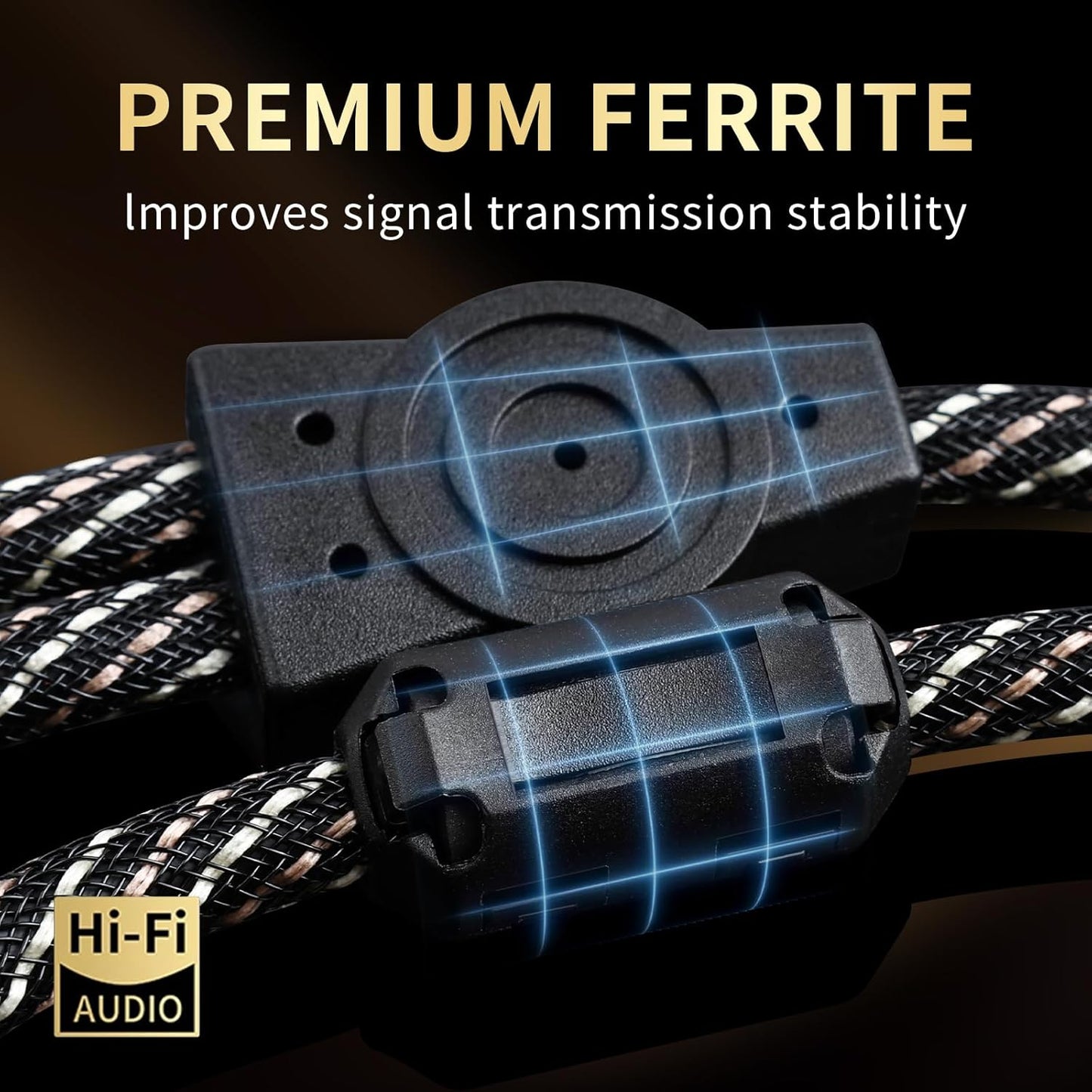 3.28ft 3.5mm,15 AWG,4N Stereo(3.28ft/1m) Audiophile HiFi Audio RCA Cables-RCA to OFC Core,Gold-Plated Plug,with Nylon