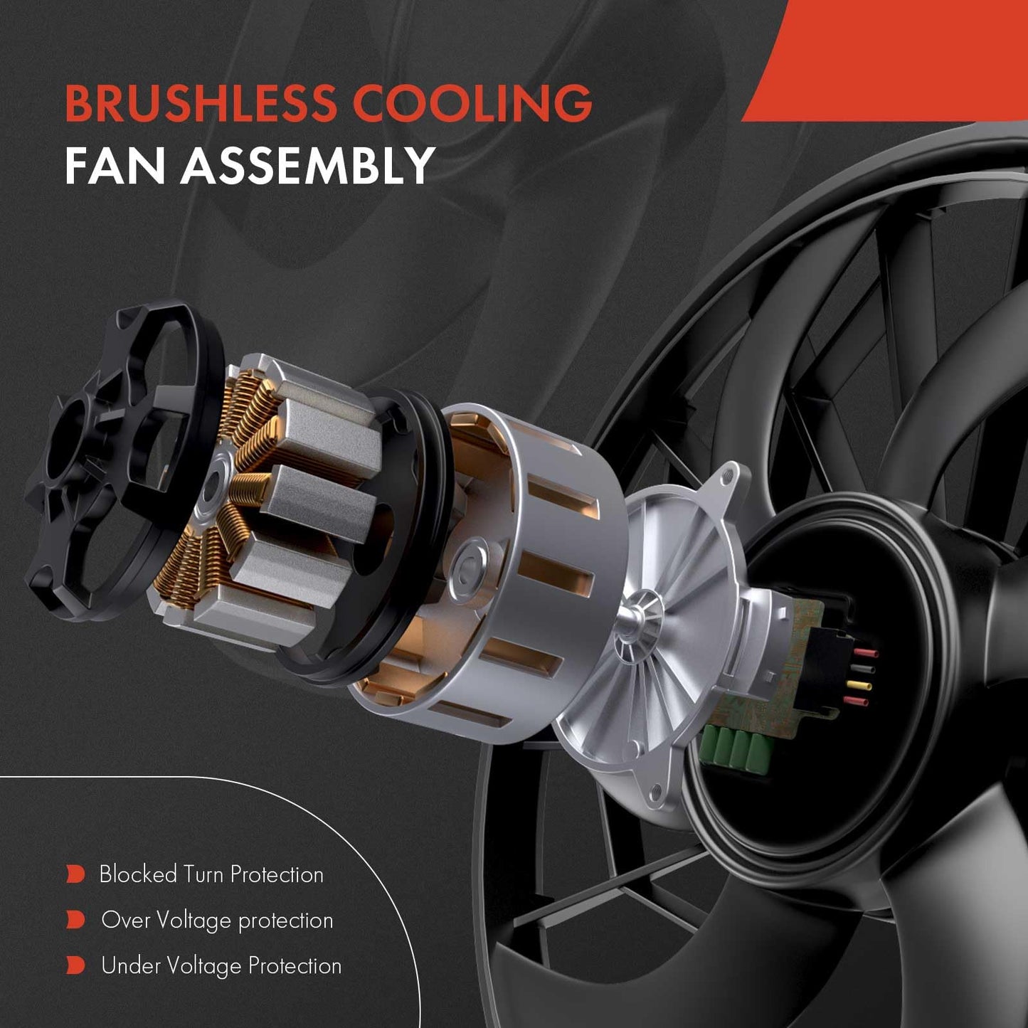 A-Premium Engine Radiator Cooling Fan Assembly Compatible with Select Lexus Models - GS350 2007 2008 2009 2010 2011 - Replace# 1636331070, 1671131240