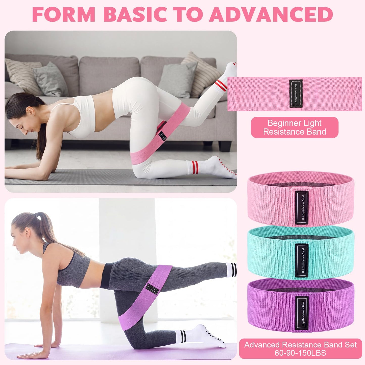 Foilswirl 12 Pcs Home Pilates Kit Pink Pilates Equipment Set for Women with Resistance Bands, Massage Balls, Stretch Strap, Peanut Ball, Foam Roller, Yoga Socks and Backpack for Home Workout Exercise