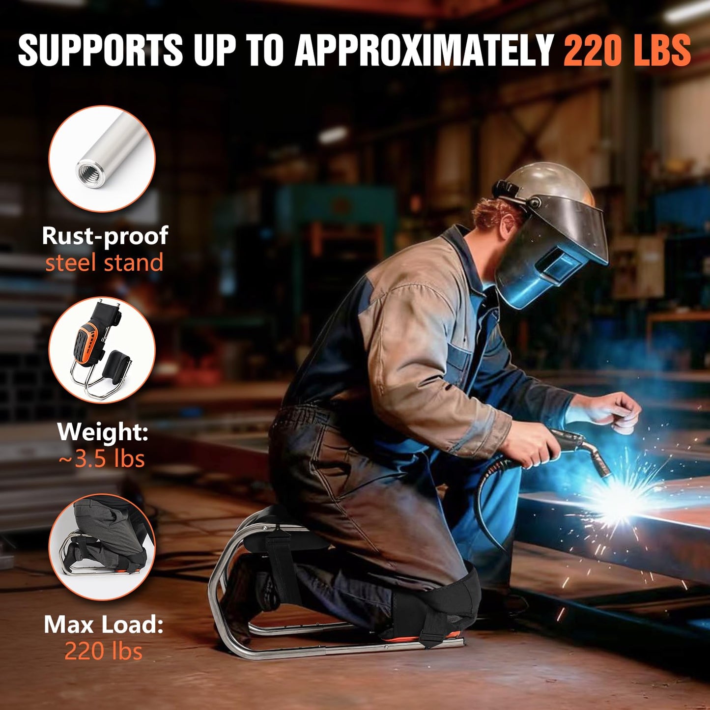 Knee Pads for Work With Seat,Upgraded Adjustable&Detachable Ergonomic Knee Seat,Kneeler Seat for Gardening,Farms,Construction,Tiling Flooring and Cleaning for Men Women,Optimal Knee Protection,Ankle Support